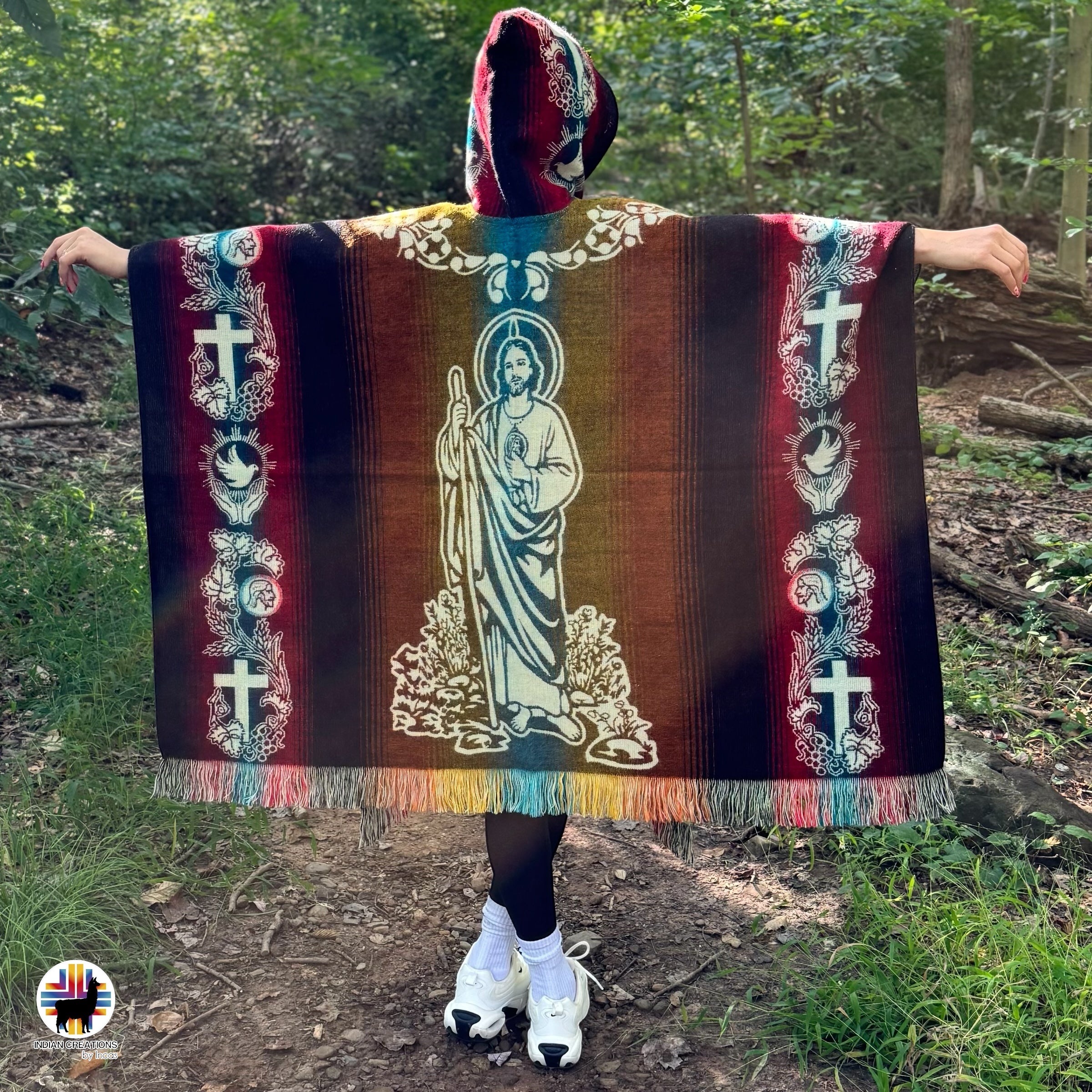 Saint Jude Alpaca Wool Poncho Handcrafted by Indigenous Hands