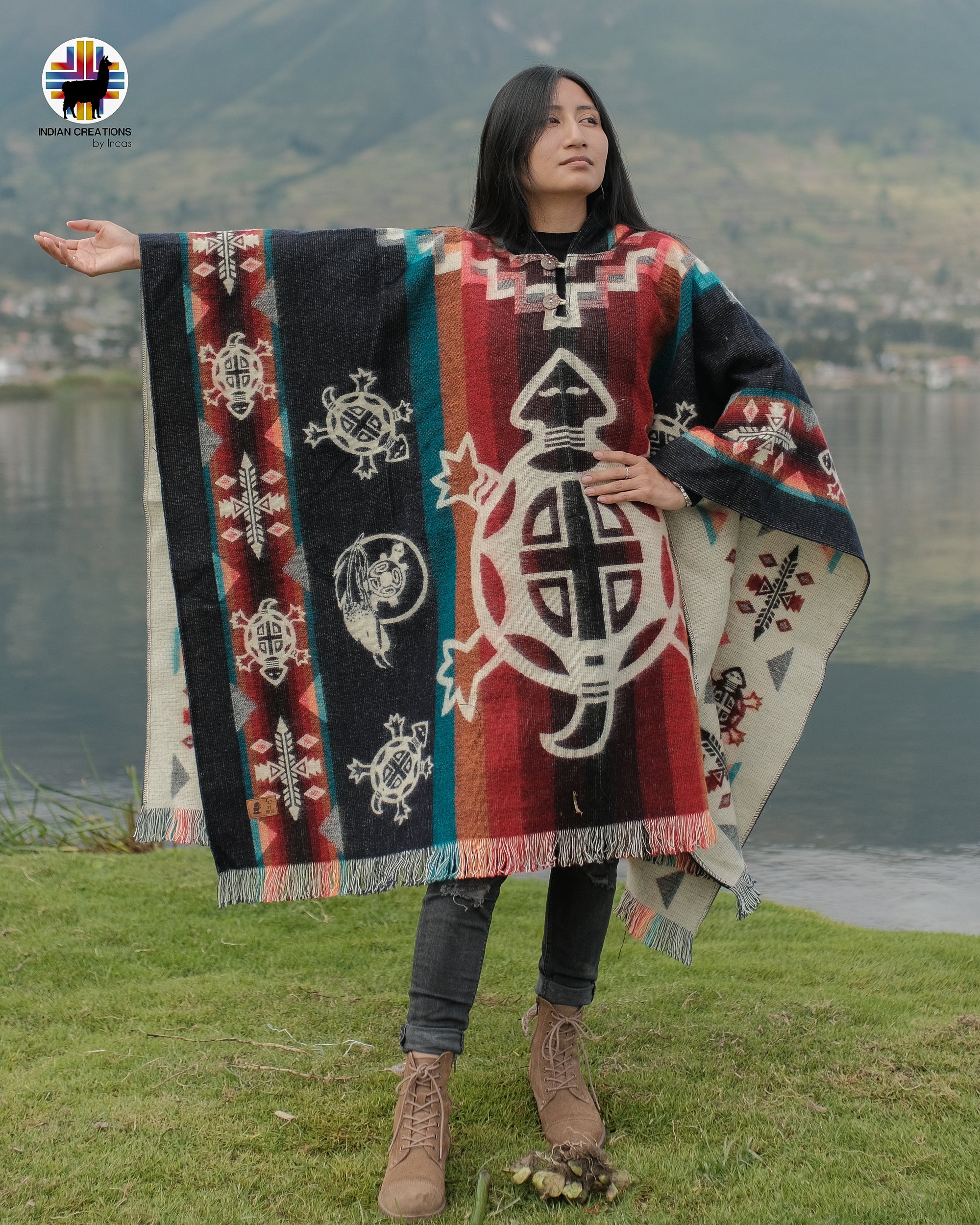 Red Sea Turtles Alpaca Poncho