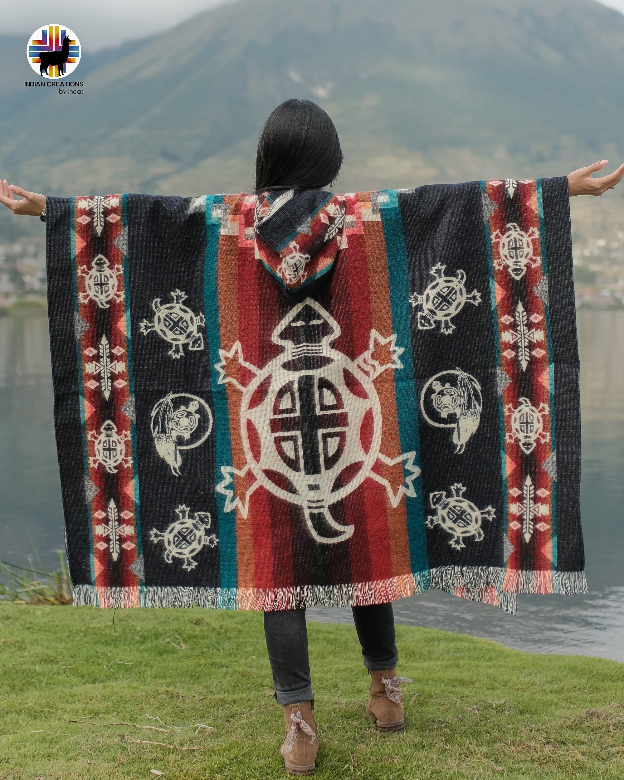 Red Sea Turtles Alpaca Poncho