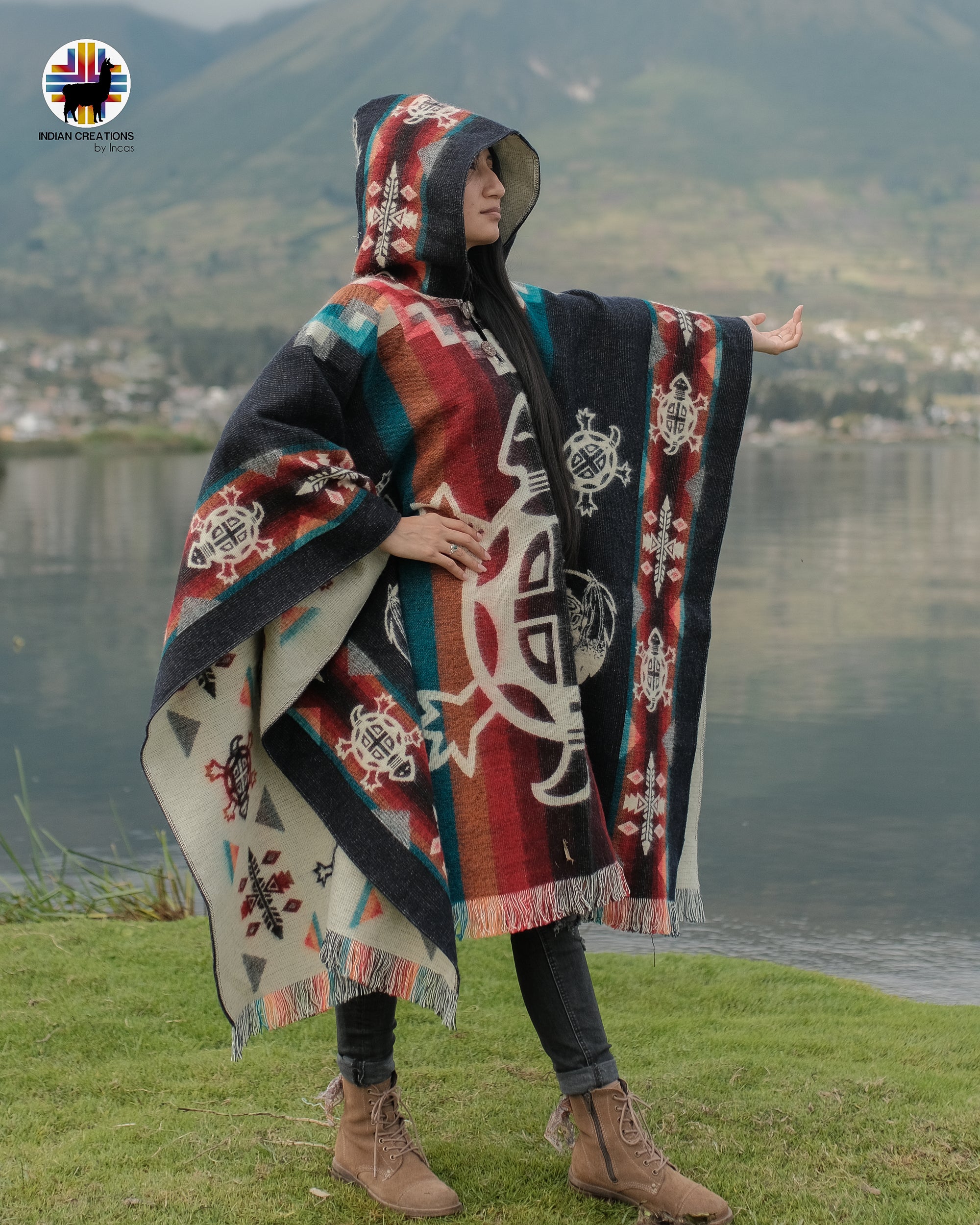 Red Sea Turtles Alpaca Poncho