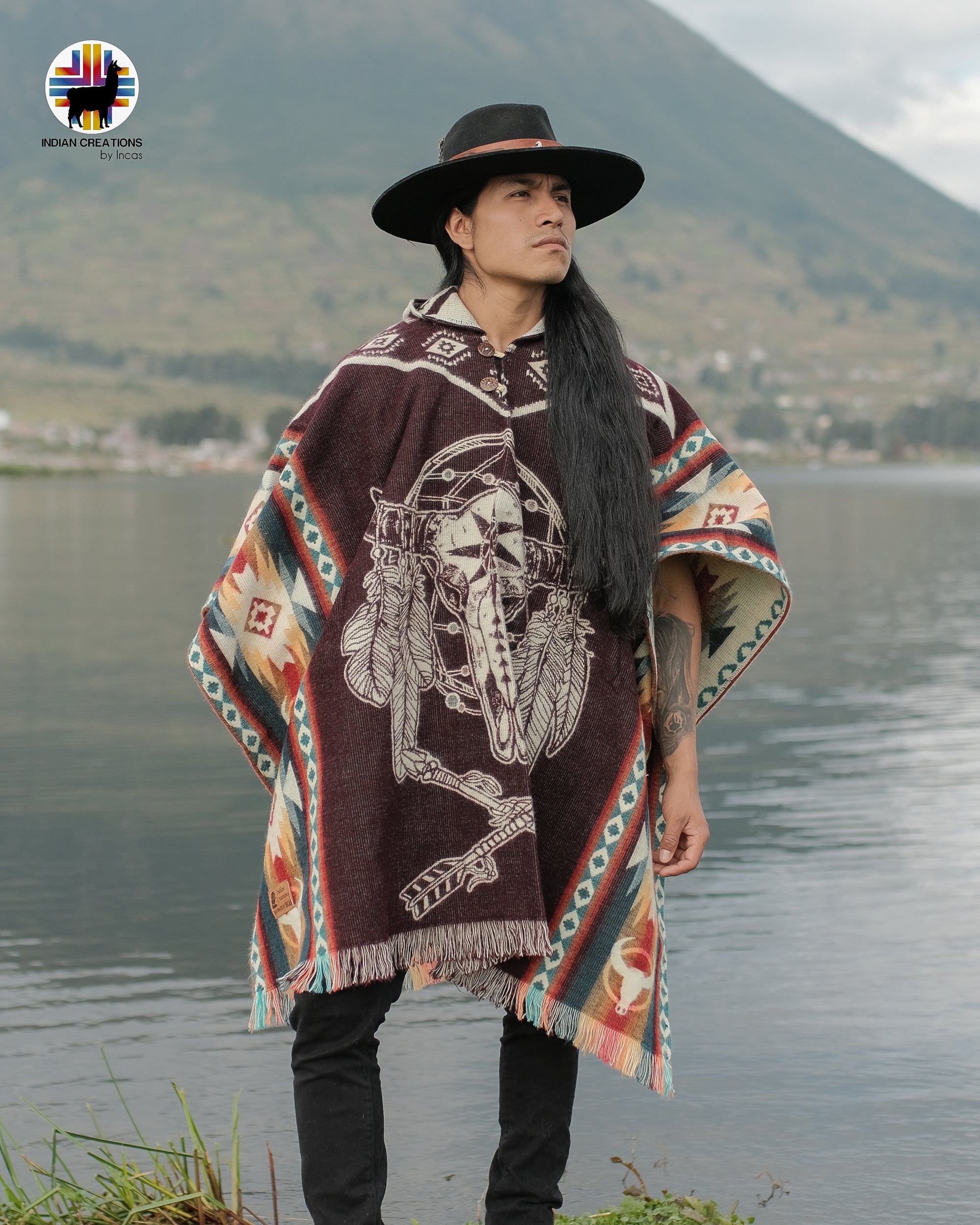 pothead poncho Warrior Buffalo Skull Alpaca Poncho – Indian Creations Corp