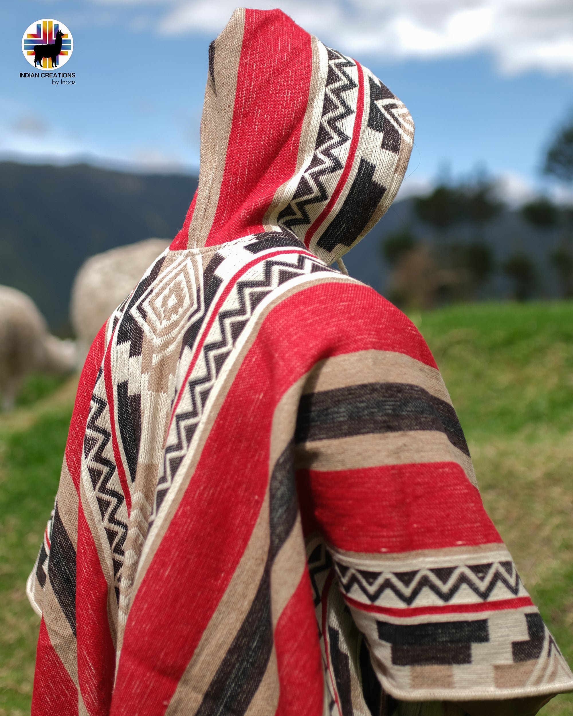 Aztec Rug Poncho Aztec Blood Wool Poncho – Indian Creations Corp
