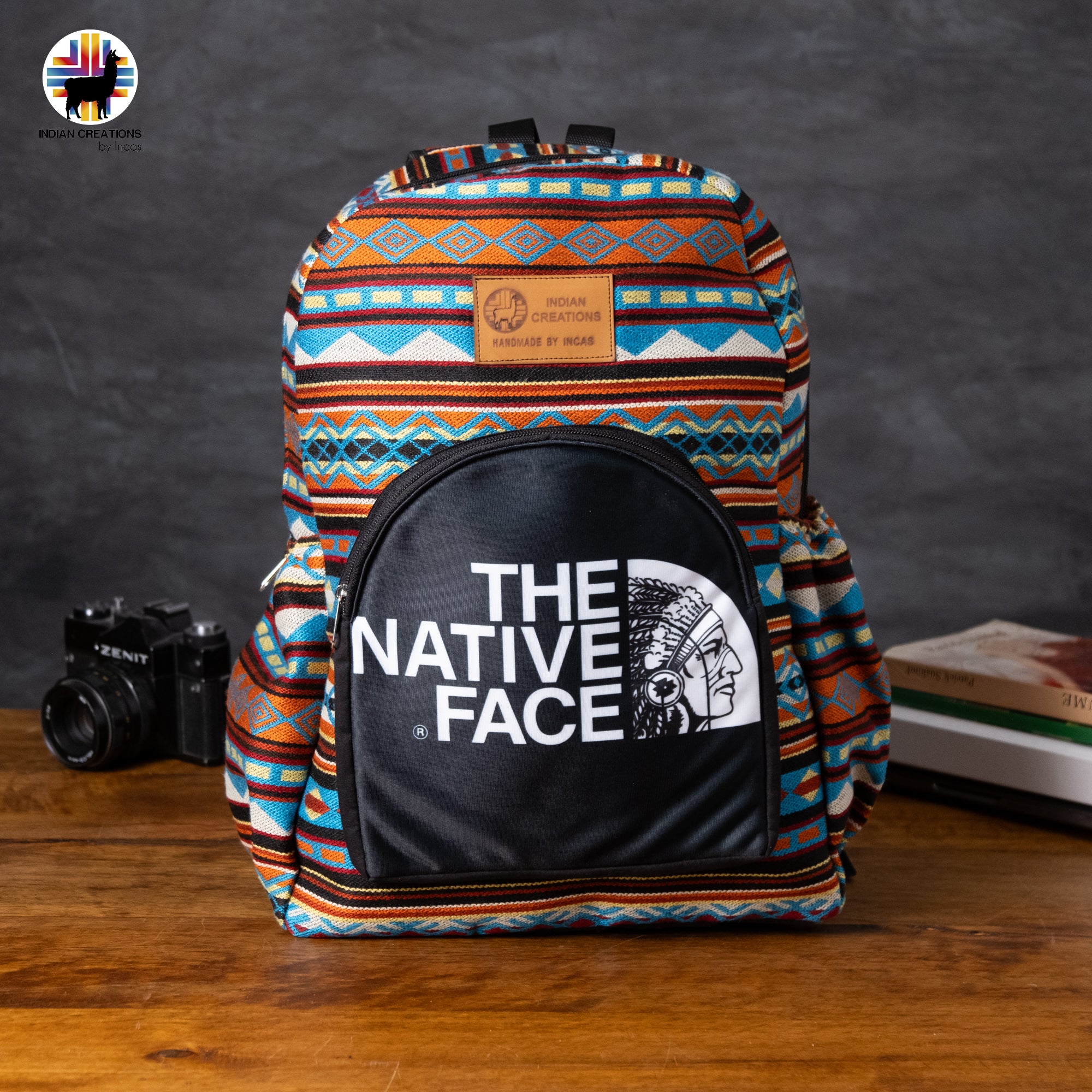 Handmade Backpack (The Indigenous Face) Exclusive Design. Lightweight. Unique, accessible.