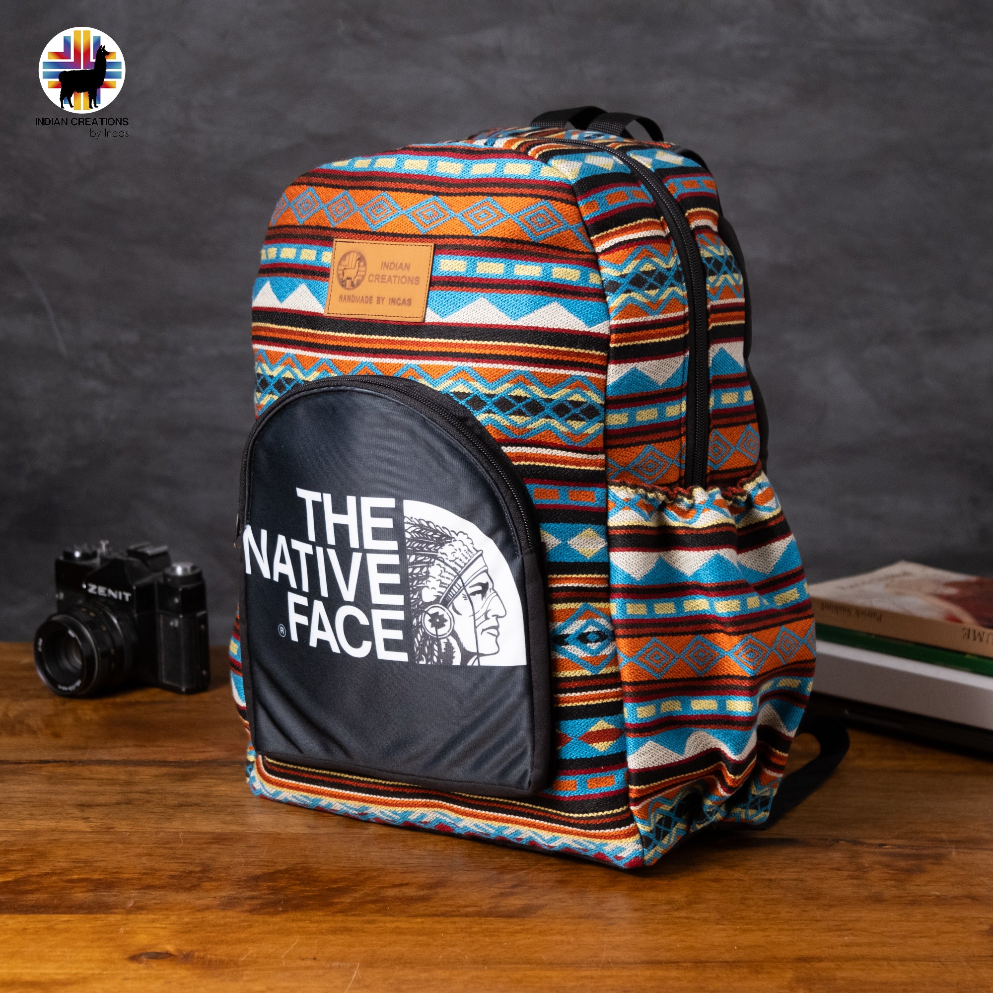 Handmade Backpack (The Indigenous Face) Exclusive Design. Lightweight. Unique, accessible.