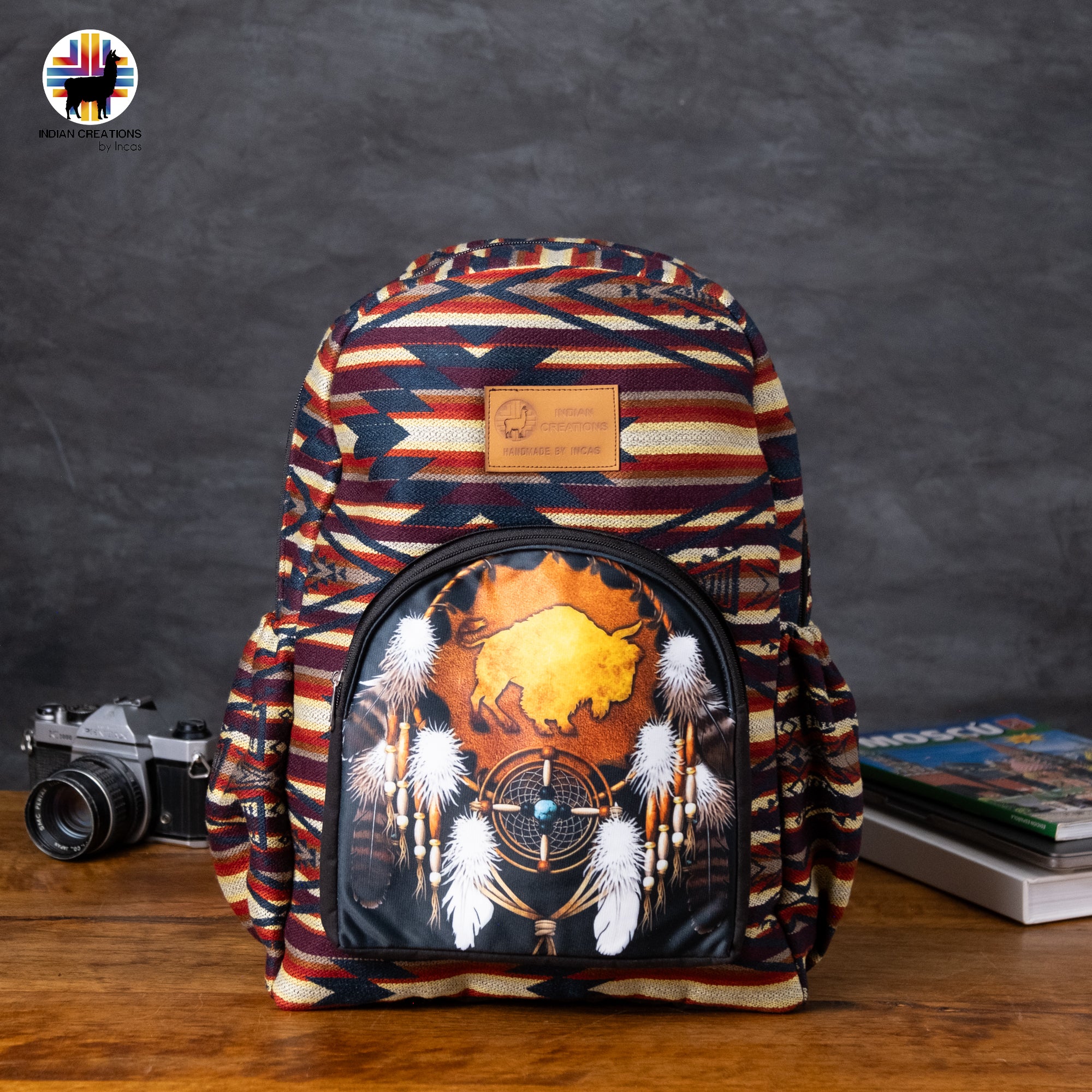 Handmade Backpack (Buffalo Sunset) Exclusive Design. Lightweight. Unique, accessible.