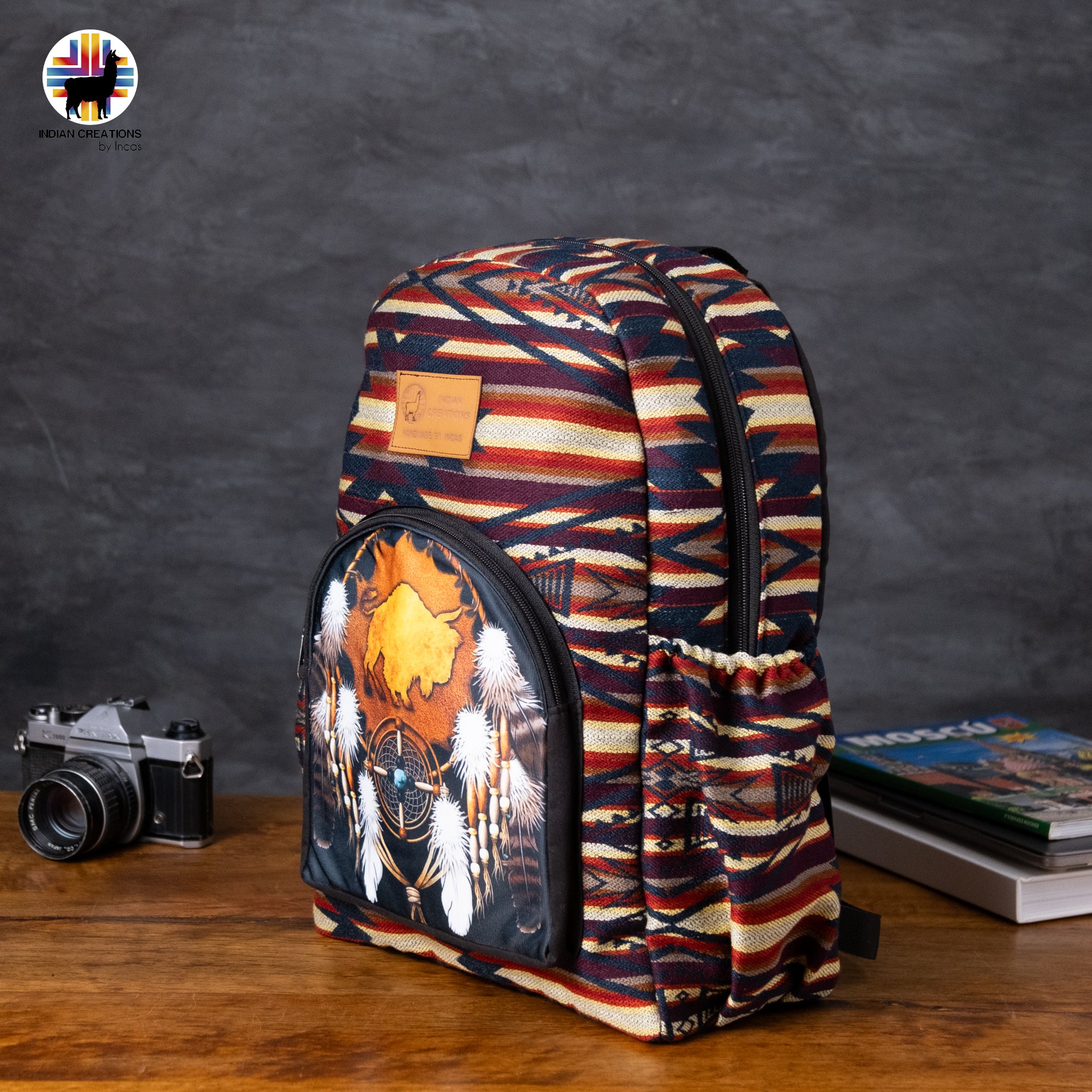 Handmade Backpack (Buffalo Sunset) Exclusive Design. Lightweight. Unique, accessible.