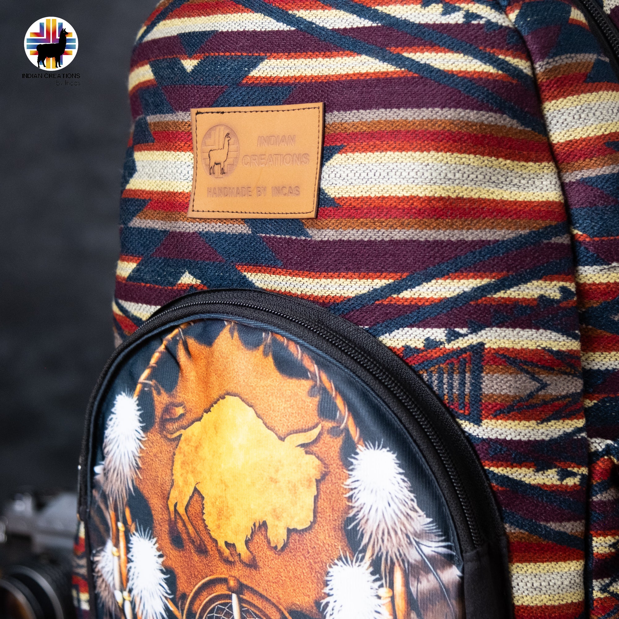 Handmade Backpack (Buffalo Sunset) Exclusive Design. Lightweight. Unique, accessible.