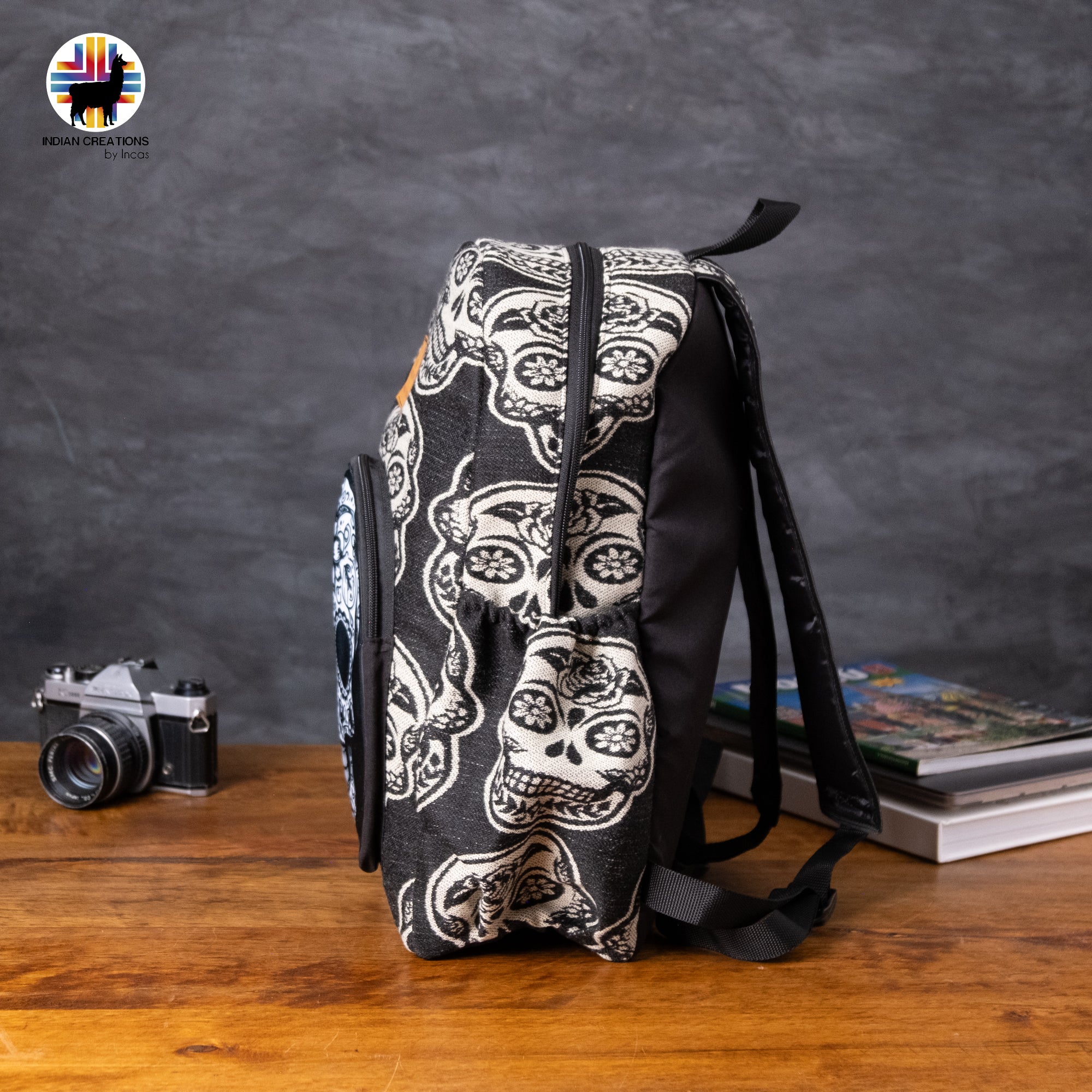Handmade Backpack (Sugar Skull) Exclusive Design. Lightweight. Unique, accessible.