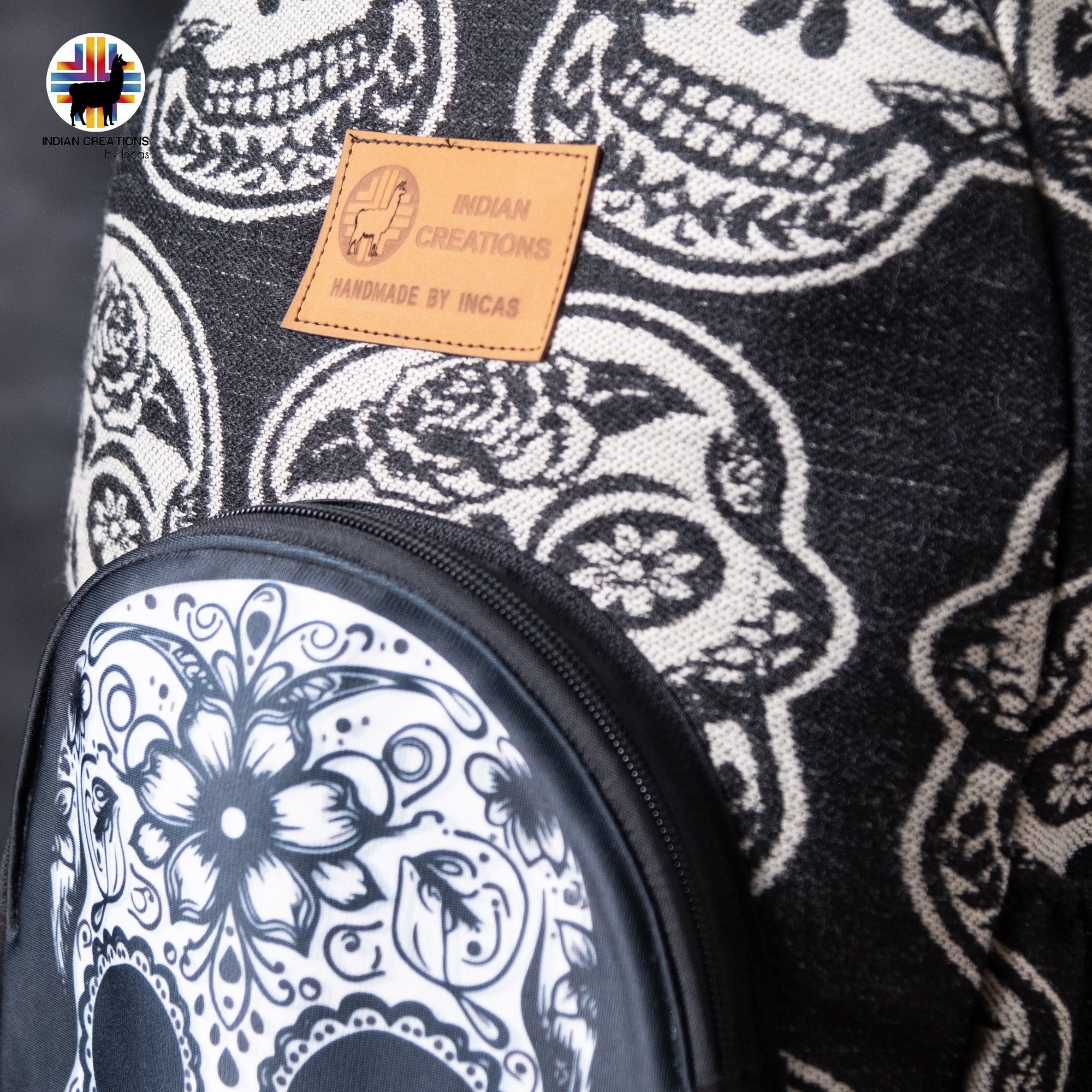Handmade Backpack (Sugar Skull) Exclusive Design. Lightweight. Unique, accessible.