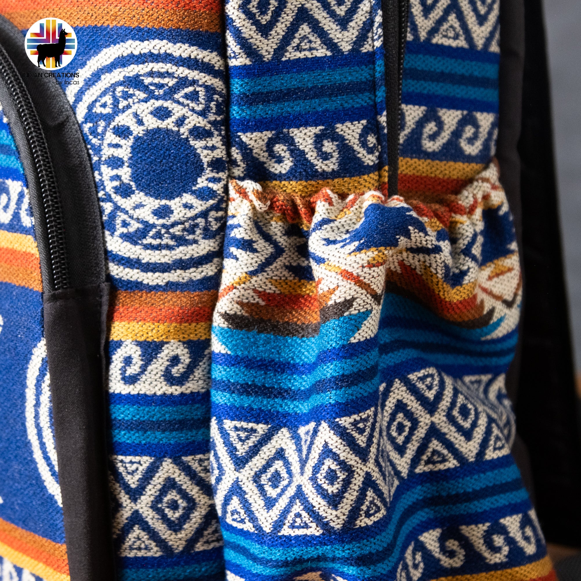 Handmade Backpack (Blue Alpacas) Exclusive Design. Lightweight. Unique, accessible.