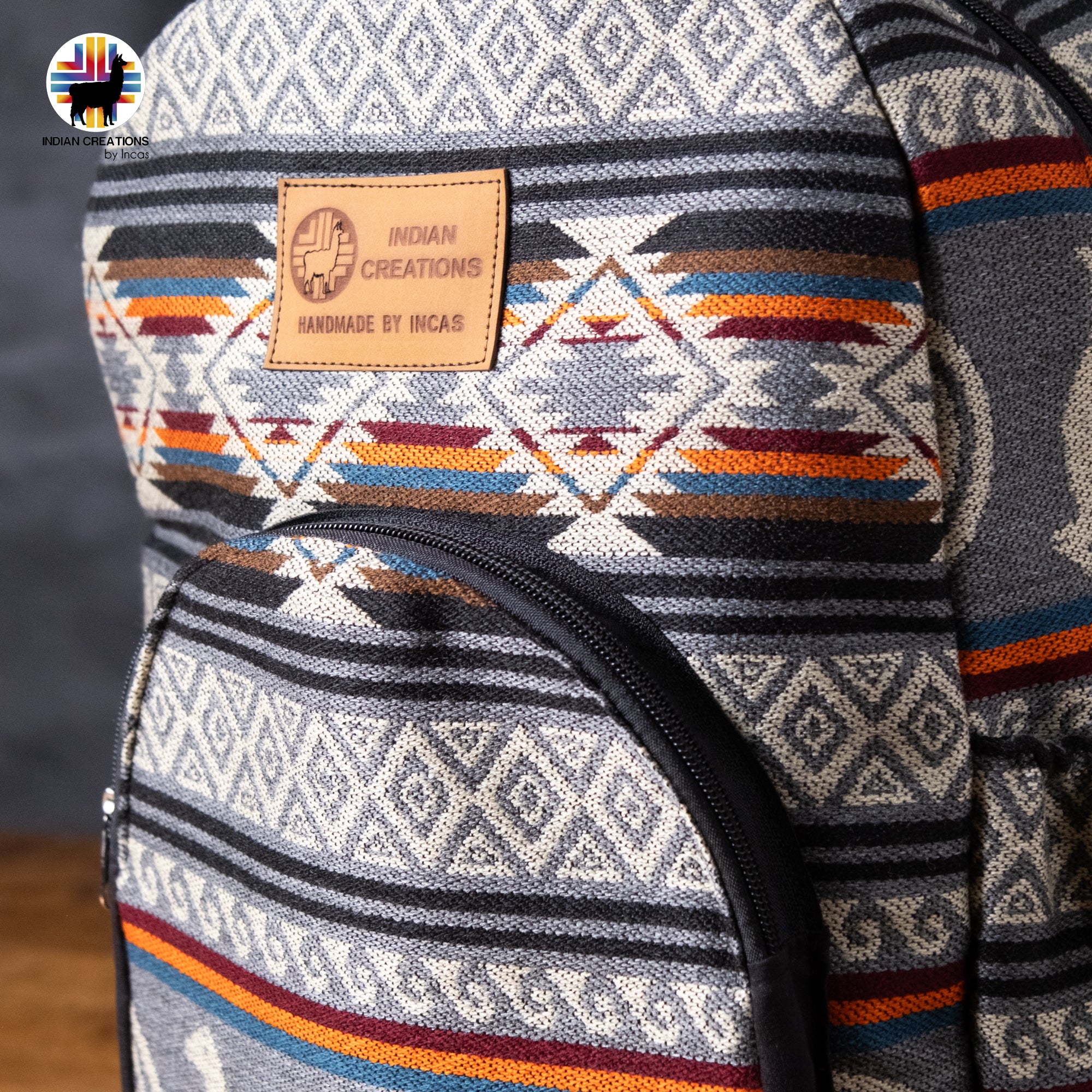 Handmade Backpack (Gray Alpacas) Exclusive Design. Lightweight. Unique, accessible.