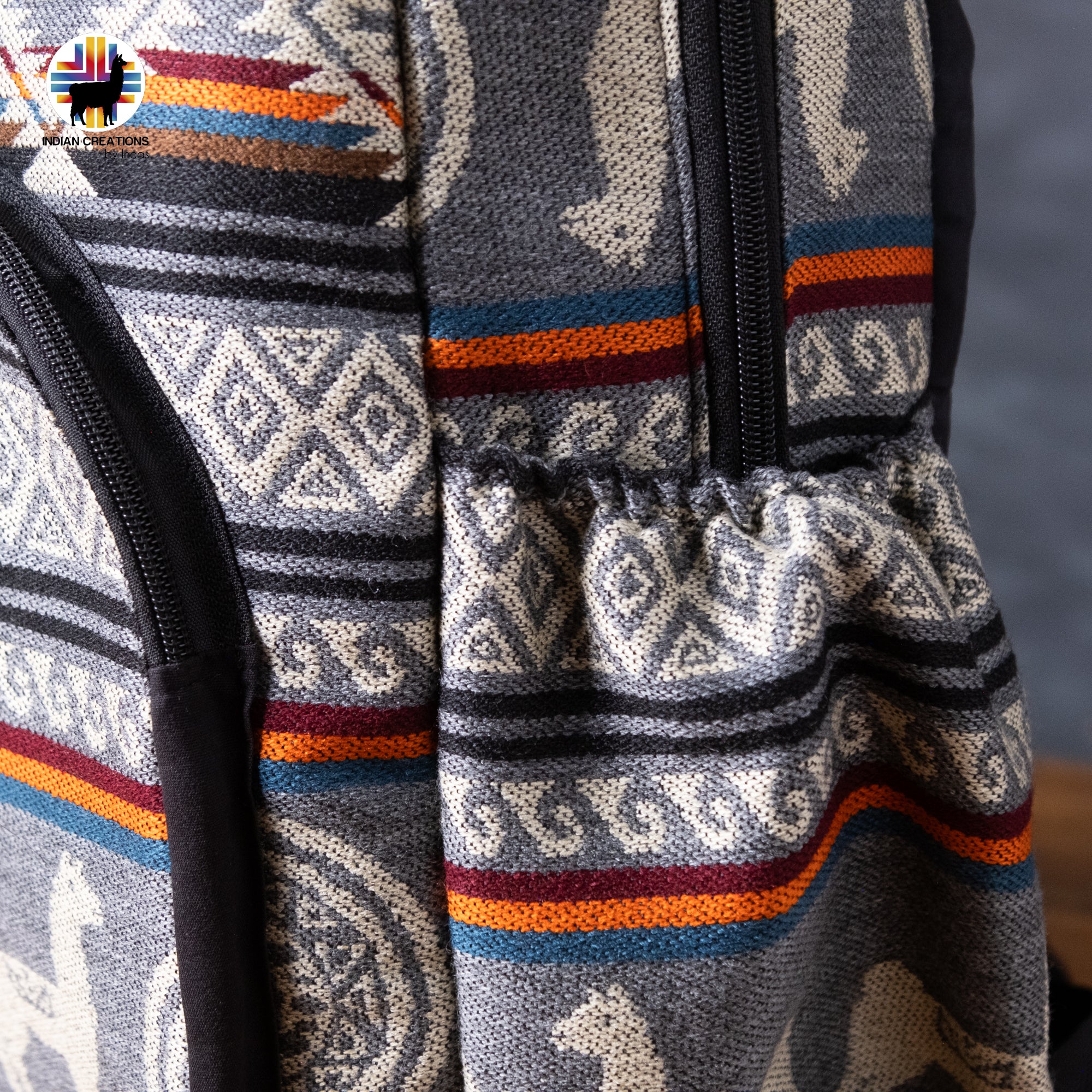 Handmade Backpack (Gray Alpacas) Exclusive Design. Lightweight. Unique, accessible.