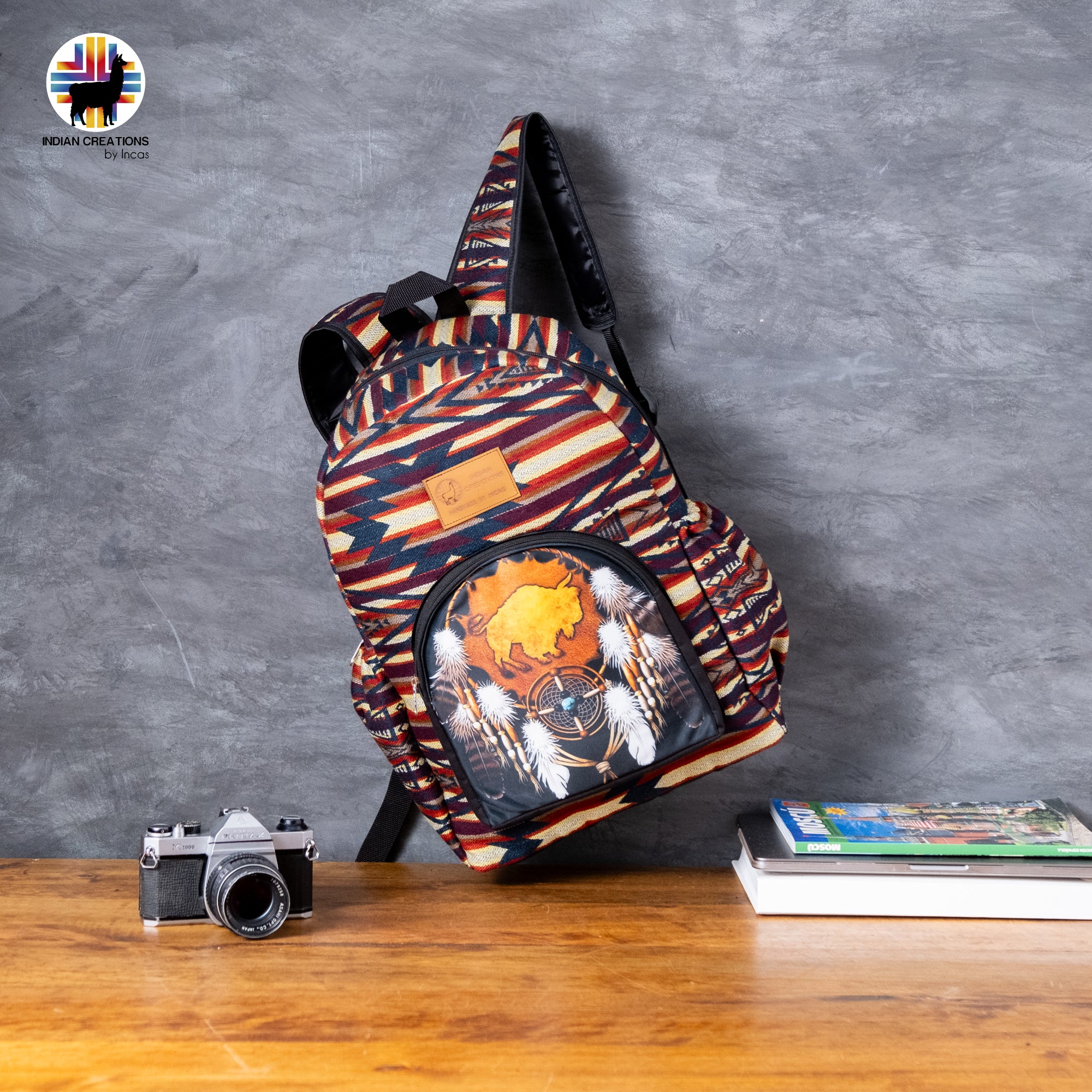 Handmade Backpack (Buffalo Sunset) Exclusive Design. Lightweight. Unique, accessible.