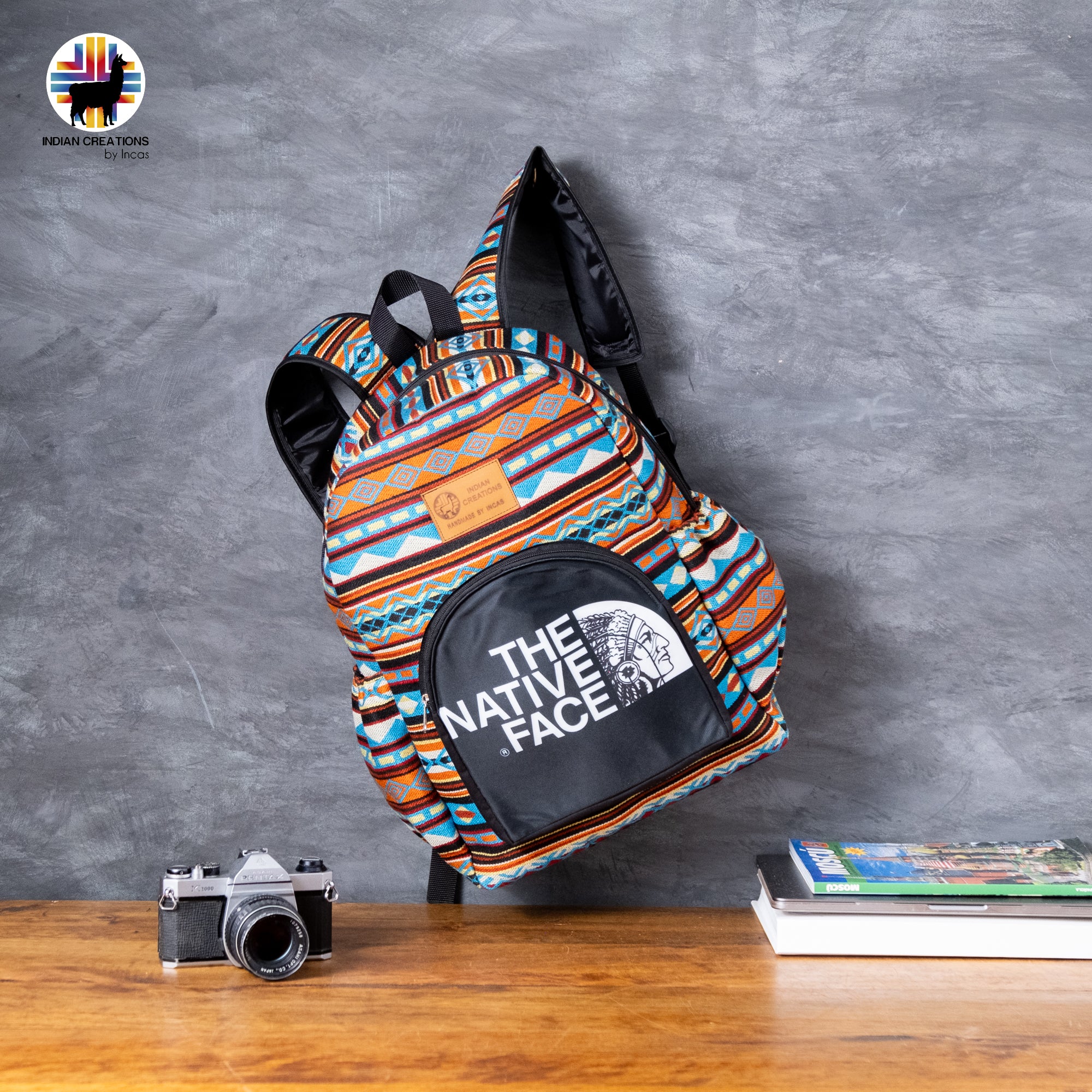 Handmade Backpack (The Indigenous Face) Exclusive Design. Lightweight. Unique, accessible.