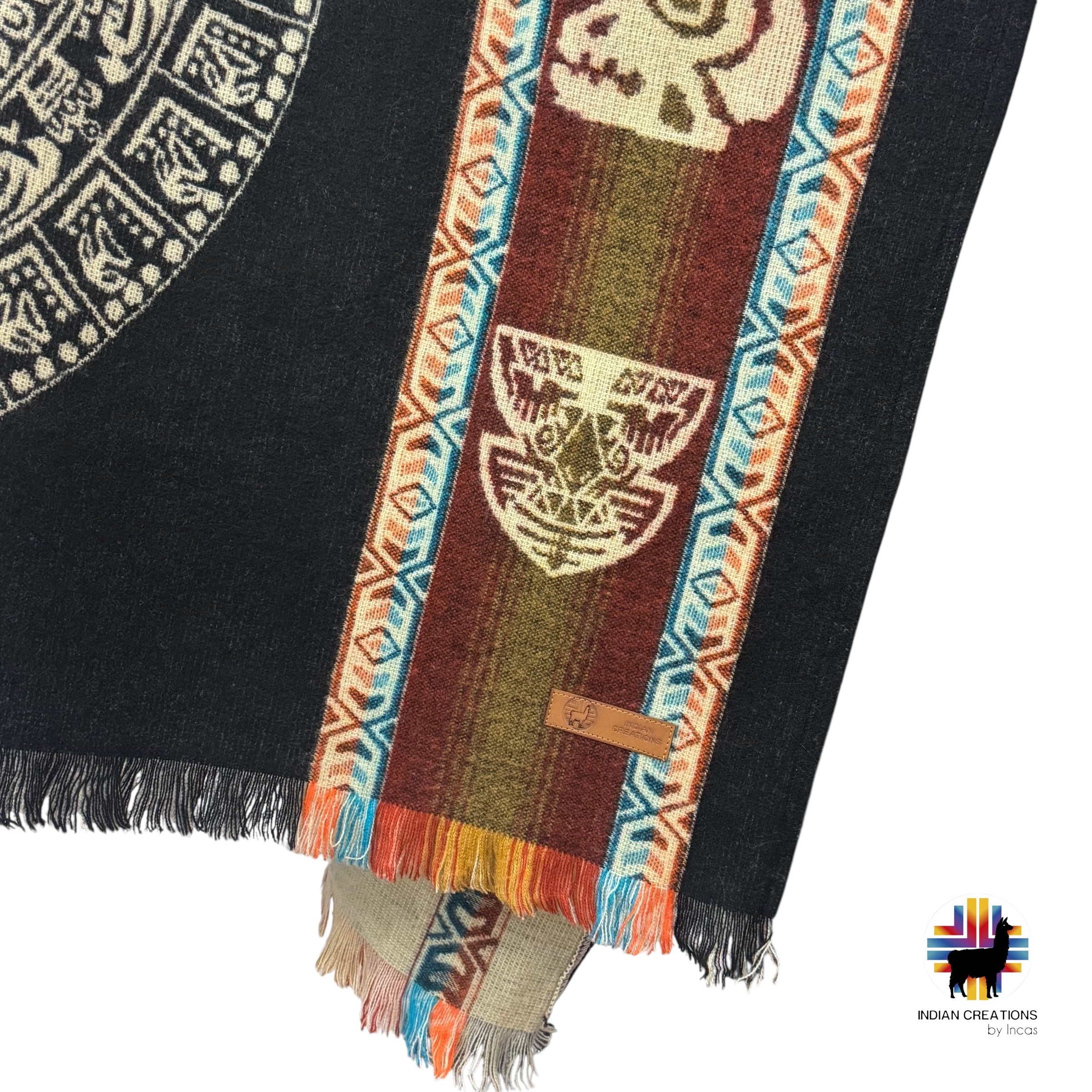 Aztec Calendar Alpaca Poncho