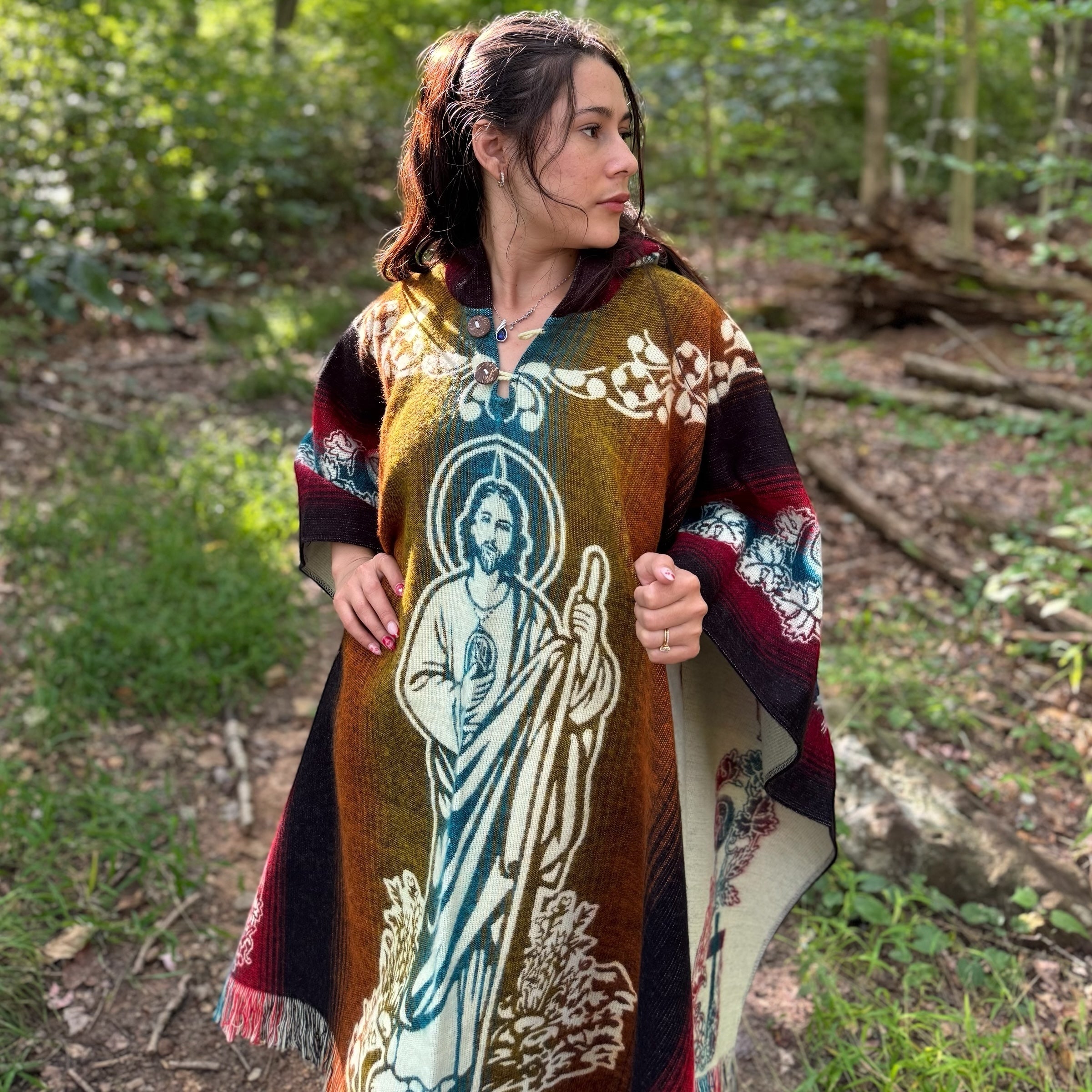 Saint Jude Alpaca Wool Poncho Handcrafted by Indigenous Hands