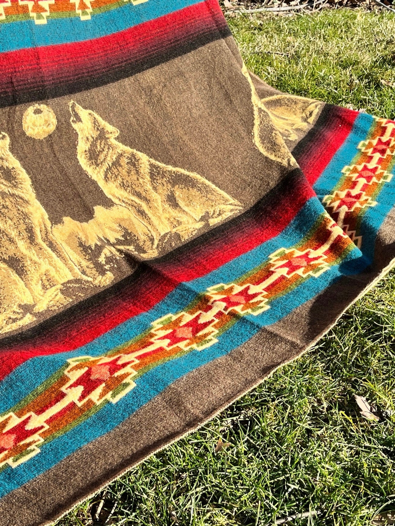 Wolf Spirit Animal Alpaca Blanket