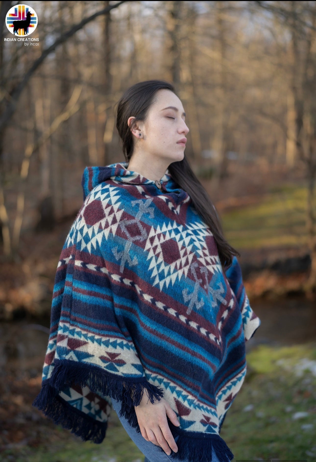 V-Shaped Alpaca Poncho