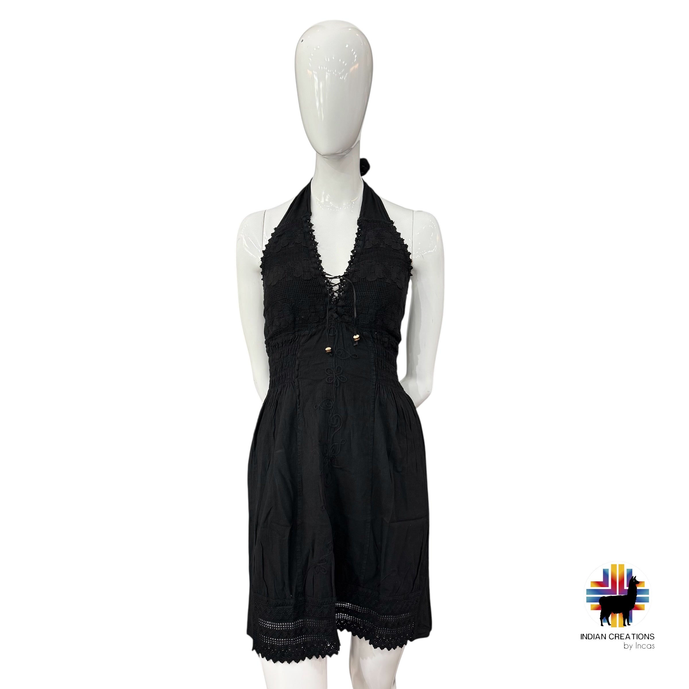 Hand-stitched Cotton Dress (Lily of the Valley). Bohemian Style. Super Comfortable and Machine Washable. One Size. FREE SHIPPING!