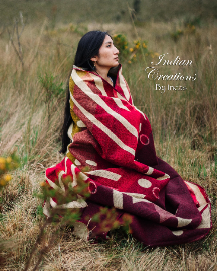 KING SIZE and Heavy-Duty Alpaca Blanket (Scarlet Dream)
