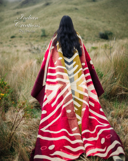 KING SIZE and Heavy-Duty Alpaca Blanket (Scarlet Dream)