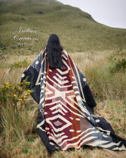 KING SIZE and Heavy-Duty Alpaca Blanket (Terracotta Field)