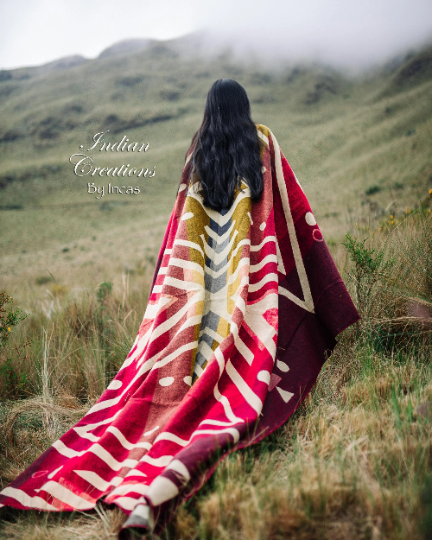 KING SIZE and Heavy-Duty Alpaca Blanket (Scarlet Dream)