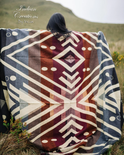 KING SIZE and Heavy-Duty Alpaca Blanket (Terracotta Field)