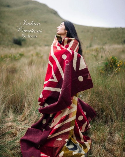 KING SIZE and Heavy-Duty Alpaca Blanket (Scarlet Dream)