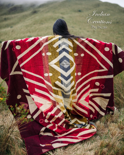 KING SIZE and Heavy-Duty Alpaca Blanket (Scarlet Dream)