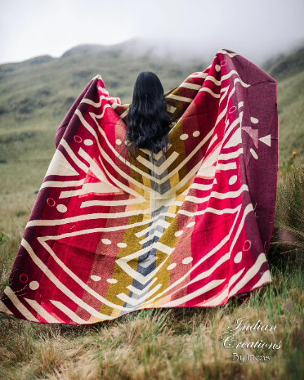KING SIZE and Heavy-Duty Alpaca Blanket (Scarlet Dream)