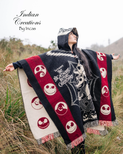 Handmade Alpaca Wool Poncho(Jack & Zero).Crafted By Indigenous Hands. Unisex. One Size. Super Soft, warm. Unique.