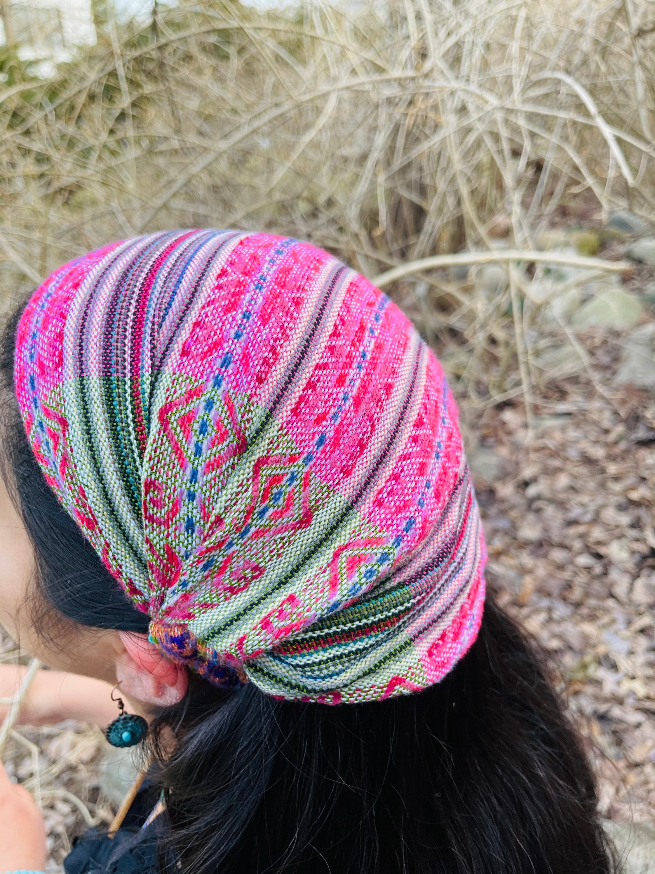 Hippie Headband. Boho Yoga Headband. Wide, Soft and Stretchy. Unisex Head wrap. Handmade, colorful and comfortable. Gift Ideas