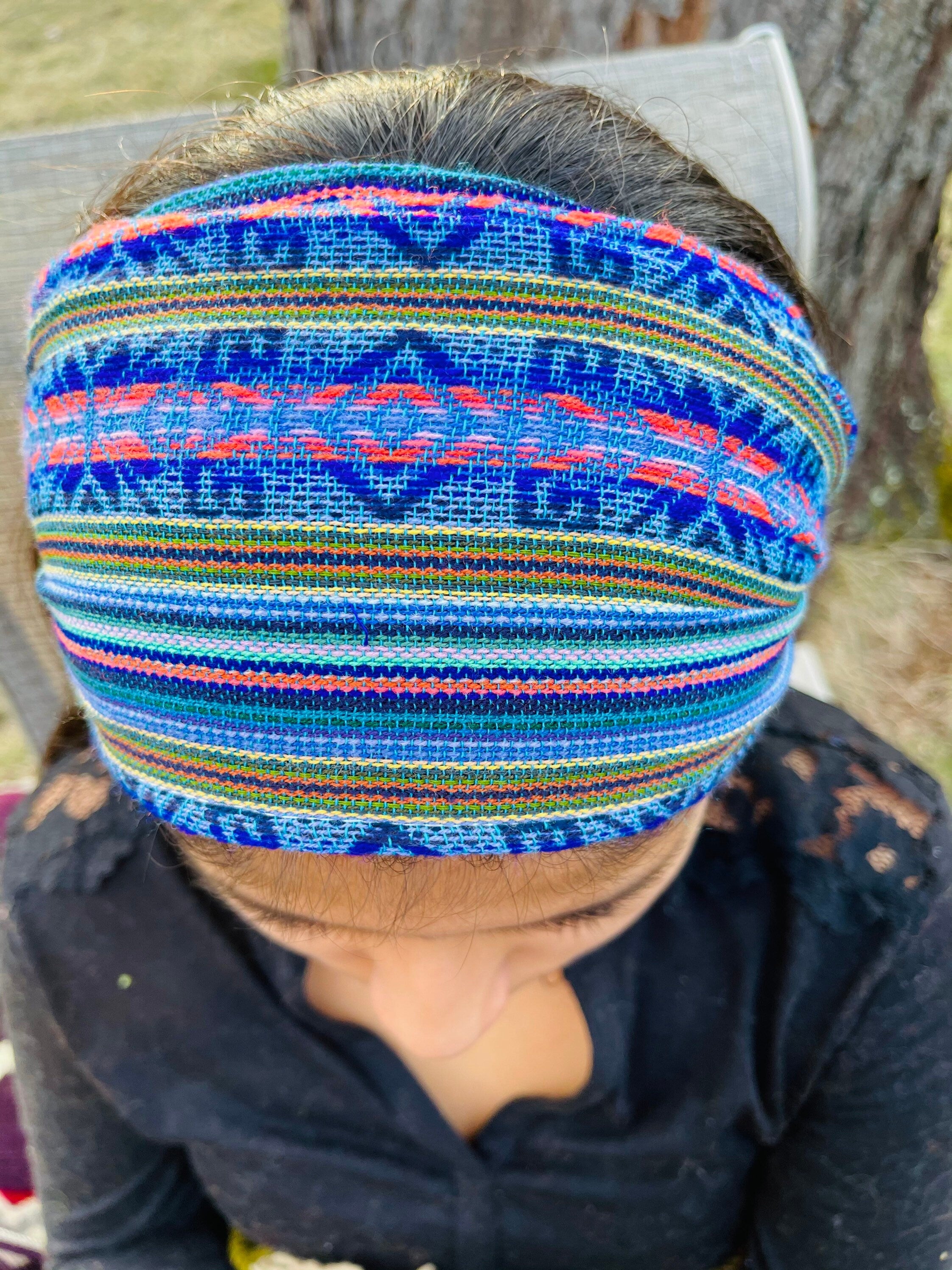 Hippie Headband. Boho Yoga Headband. Wide, Soft and Stretchy. Unisex Head wrap. Handmade, colorful and comfortable. Gift Ideas