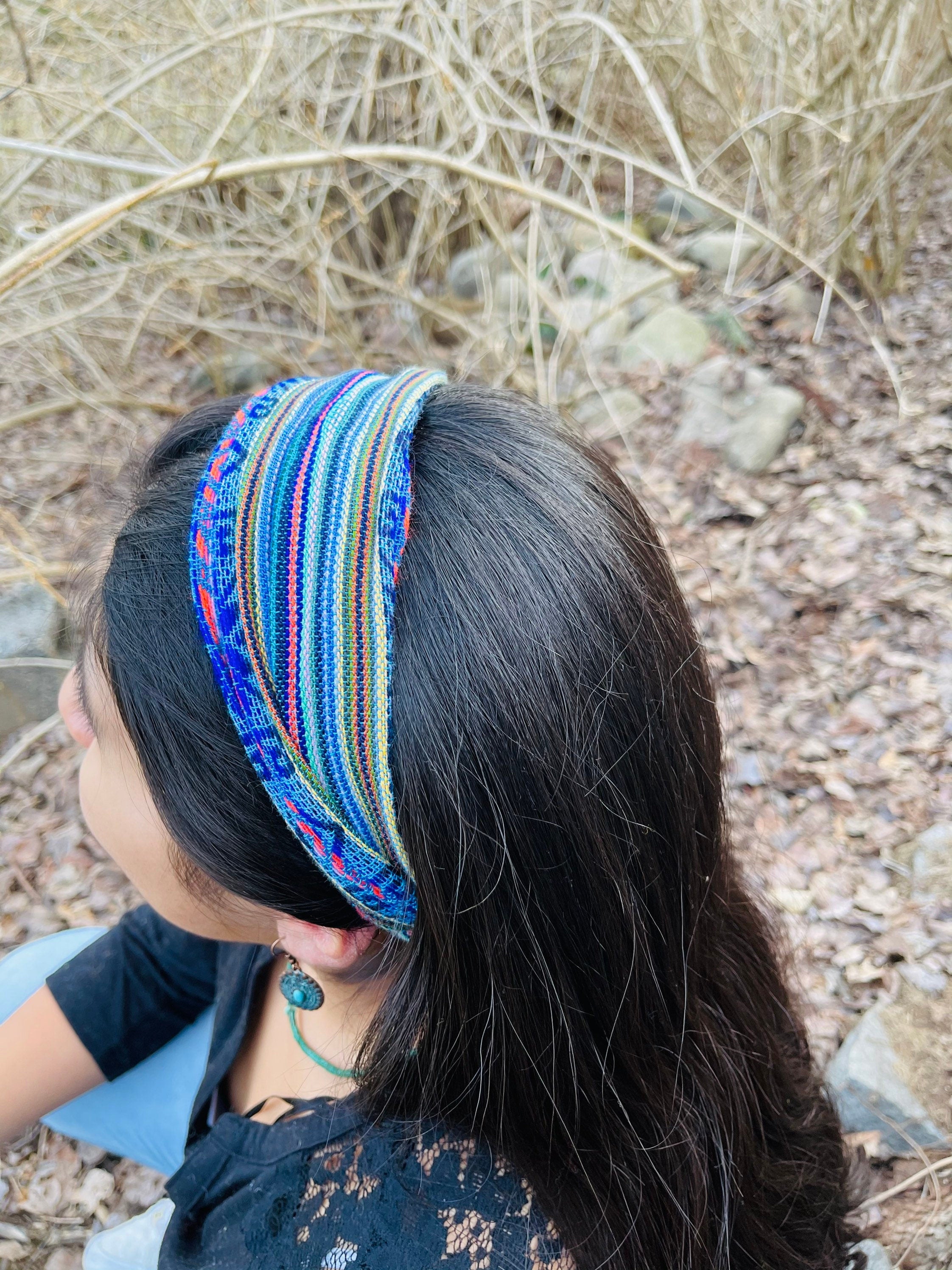 Hippie Headband. Boho Yoga Headband. Wide, Soft and Stretchy. Unisex Head wrap. Handmade, colorful and comfortable.FREE SHIPPING! Gift Ideas