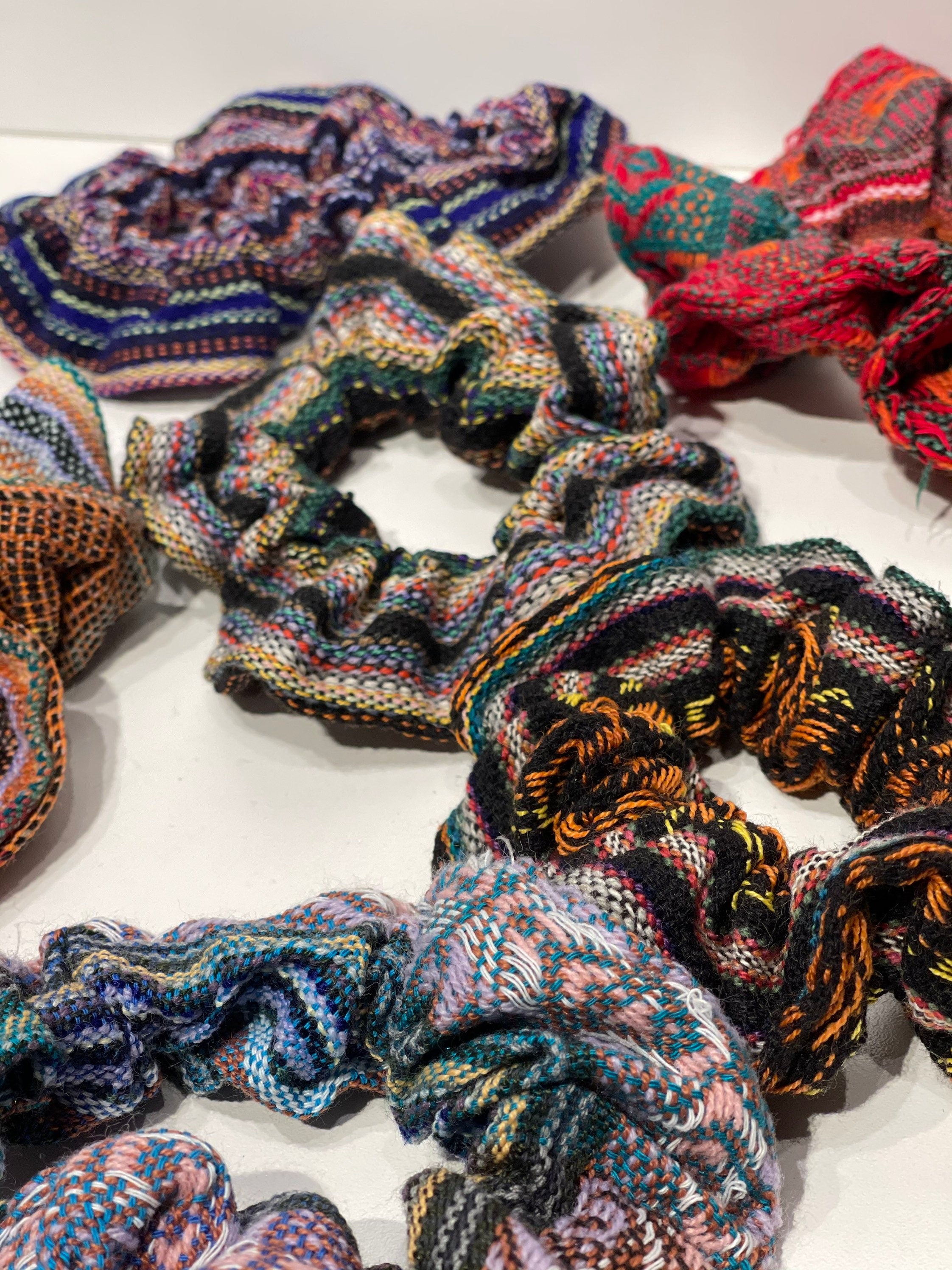 Handmade Hair Scrunchies.  Hippie Scrunchy. Boho Hair Ties. Soft Stretchy Scrunchies. Gift Ideas