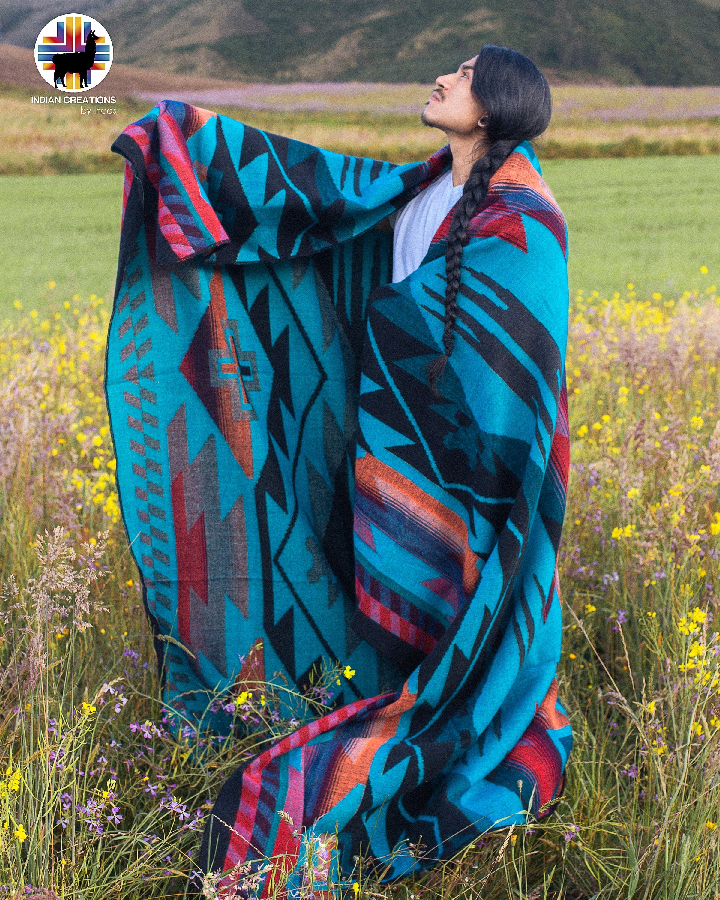Blue Thunder Alpaca Blanket