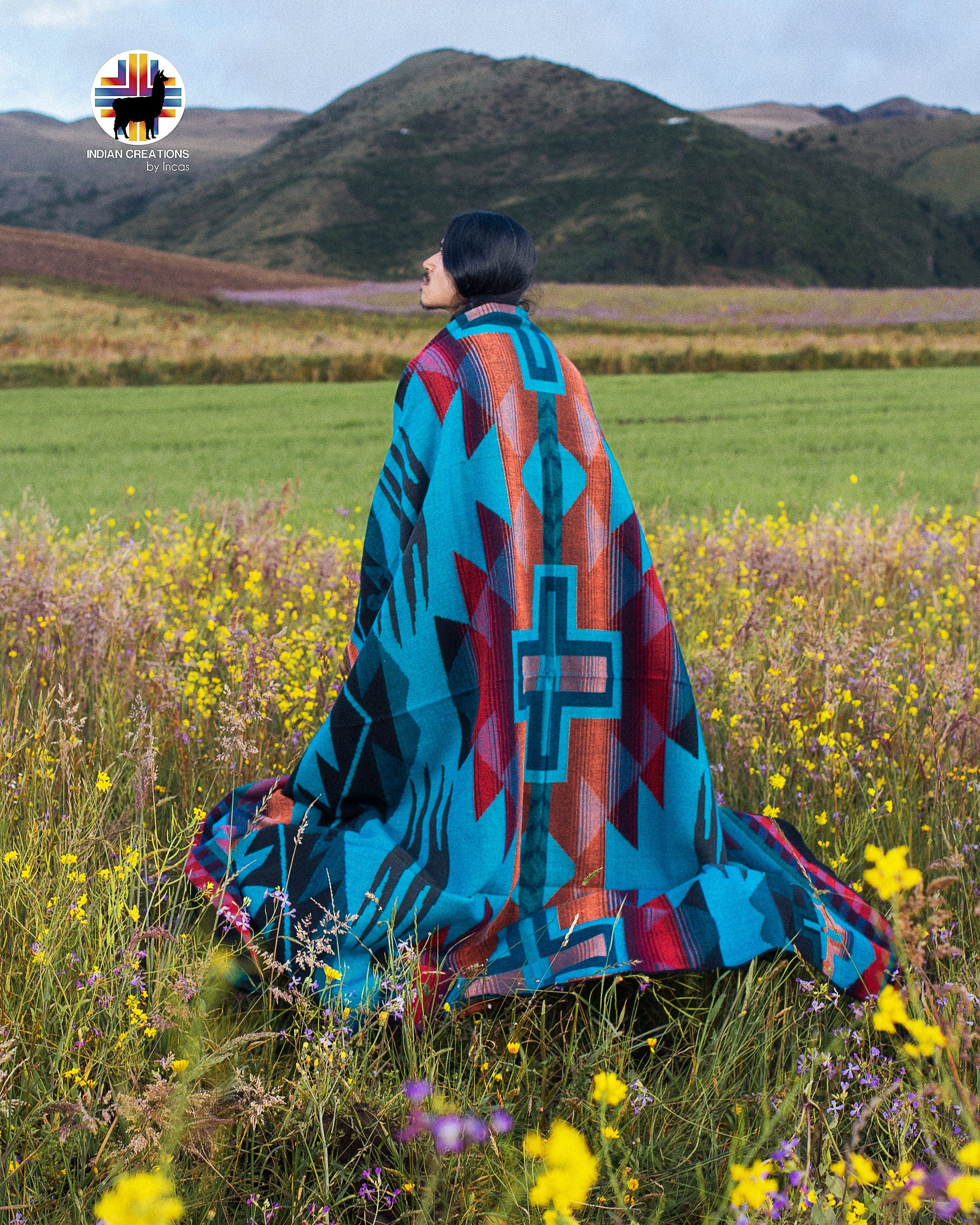 Blue Thunder Alpaca Blanket