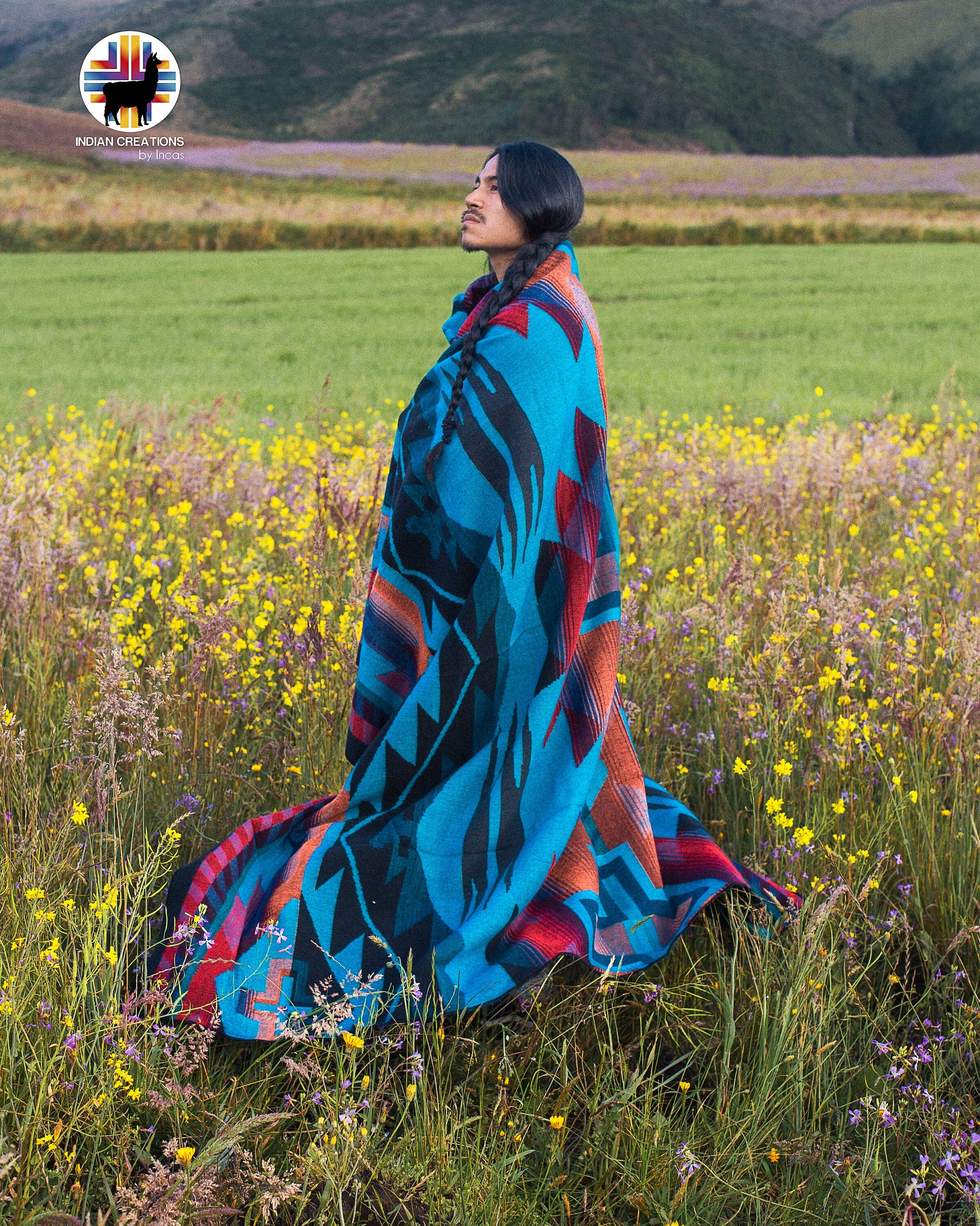 Blue Thunder Alpaca Blanket