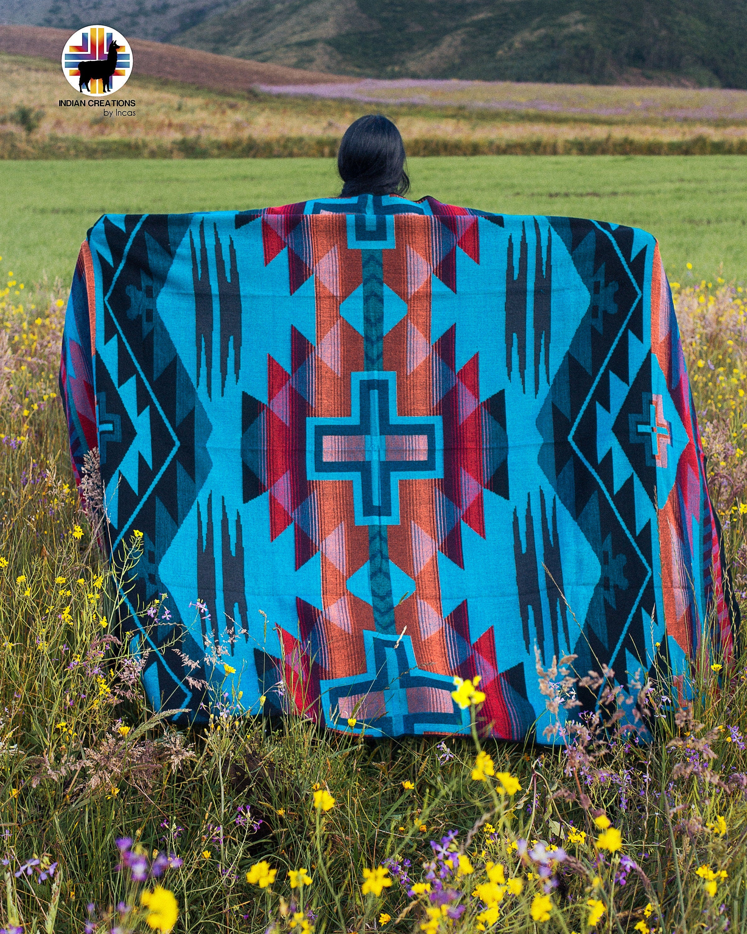 Blue Thunder Alpaca Blanket