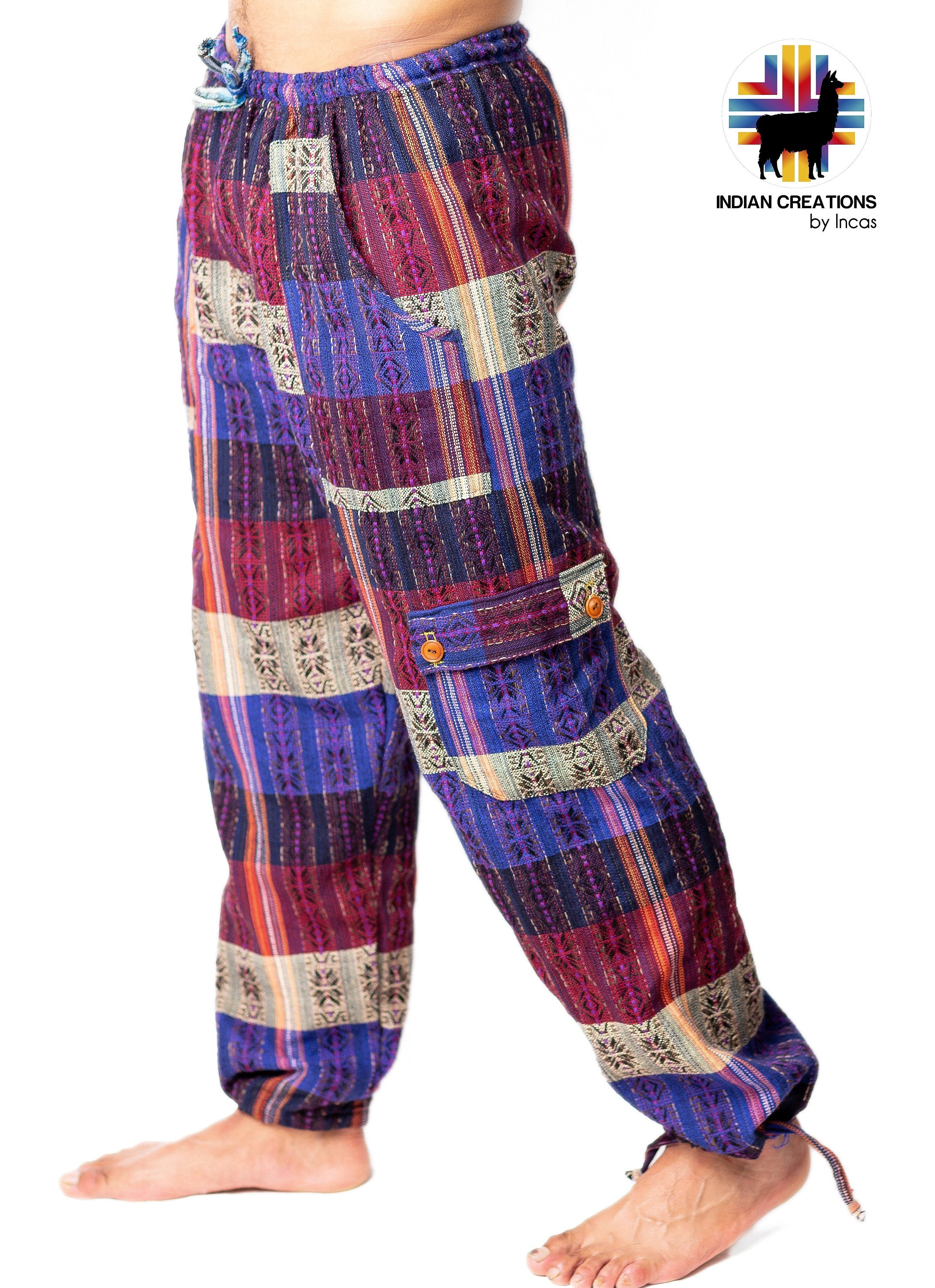 Boho Cotton Pants. Hippie Style Pants. Active Wear and Bohemian Style. Super Comfortable and Machine Washable. FREE SHIPPING! Gift Ideas.