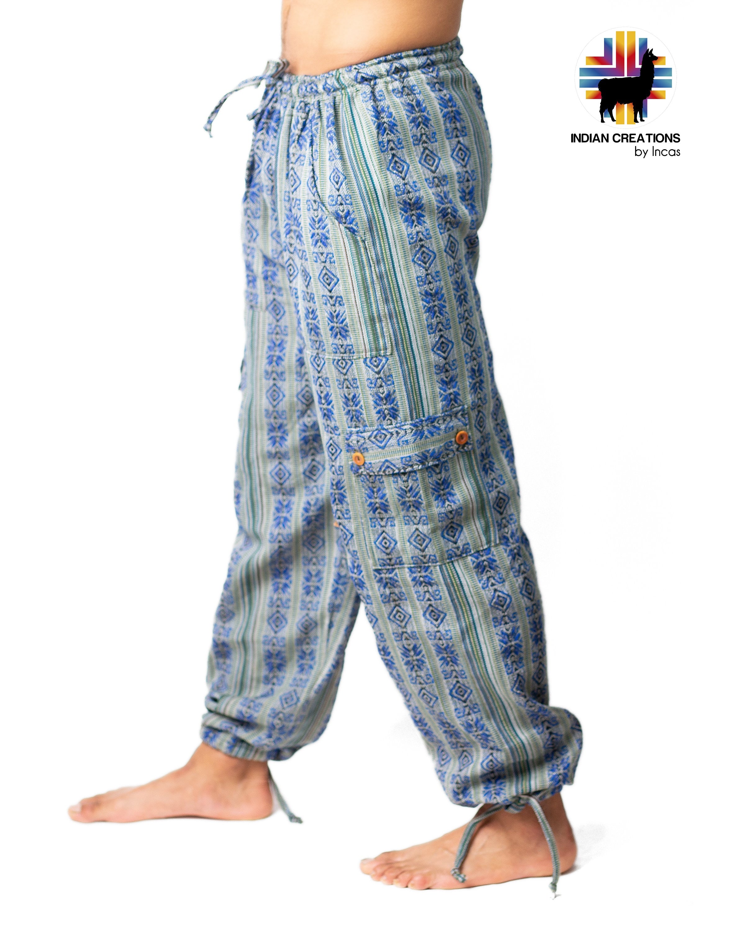 Boho Cotton Pants. Hippie Style Pants. Active Wear and Bohemian Style. Machine Washable. FREE SHIPPING! Gift Ideas
