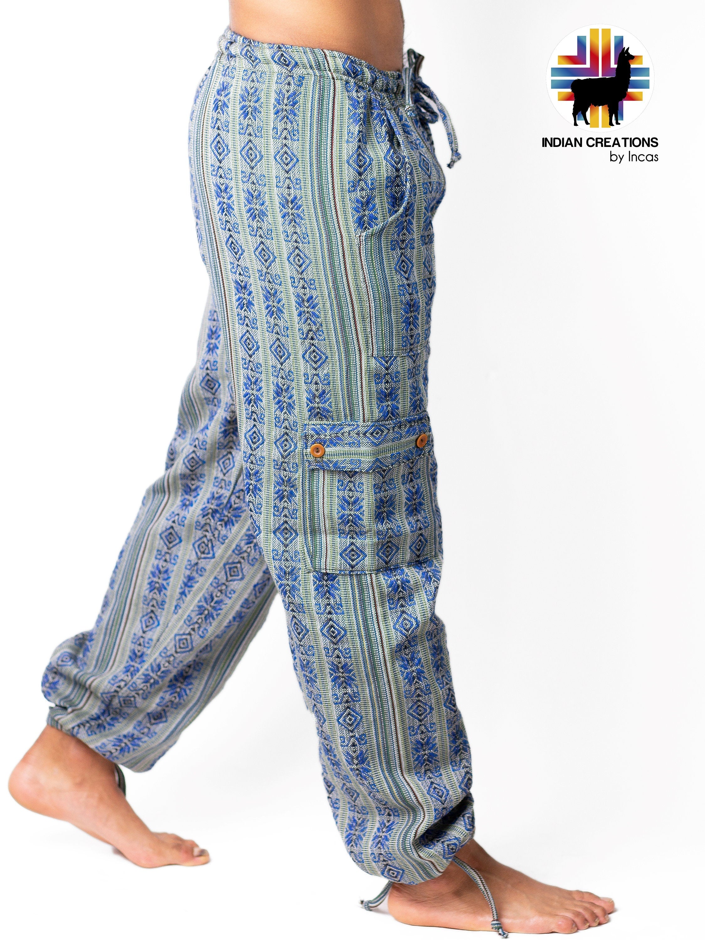 Boho Cotton Pants. Hippie Style Pants. Active Wear and Bohemian Style. Machine Washable. FREE SHIPPING! Gift Ideas