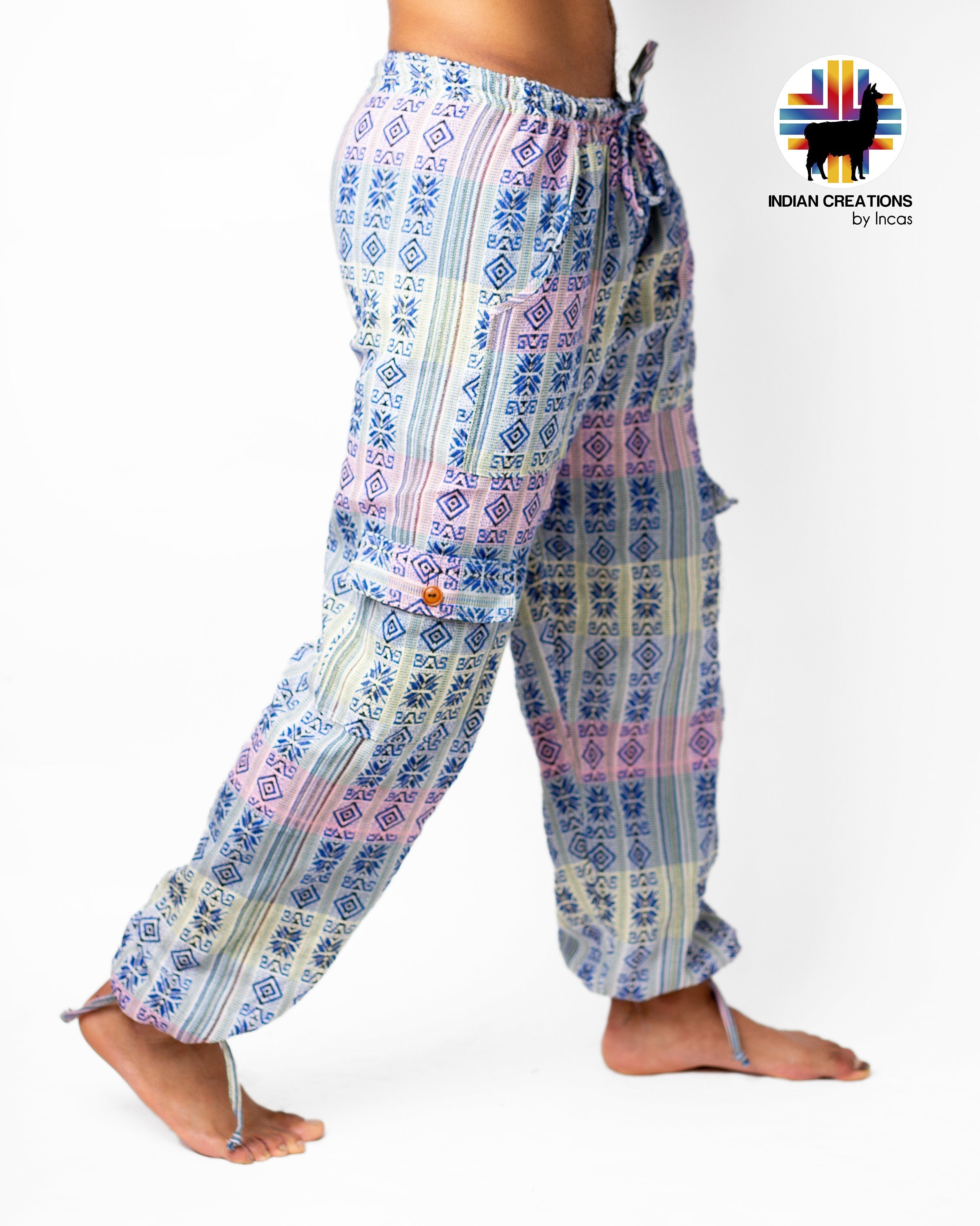 Boho Cotton Pants. Hippie Style Pants. Active Wear and Bohemian Style. Supe Comfortable and Machine Washable. FREE SHIPPING!