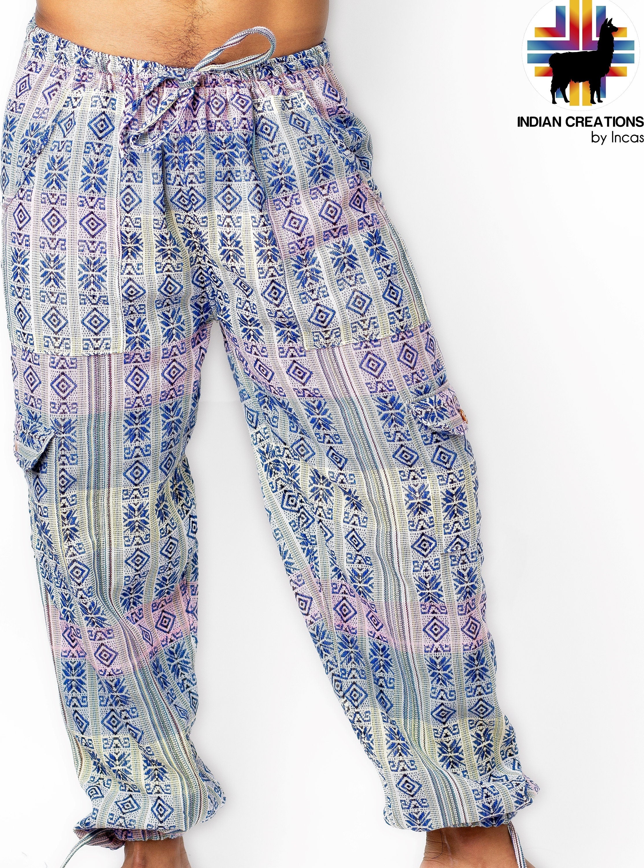 Boho Cotton Pants. Hippie Style Pants. Active Wear and Bohemian Style. Supe Comfortable and Machine Washable. FREE SHIPPING!