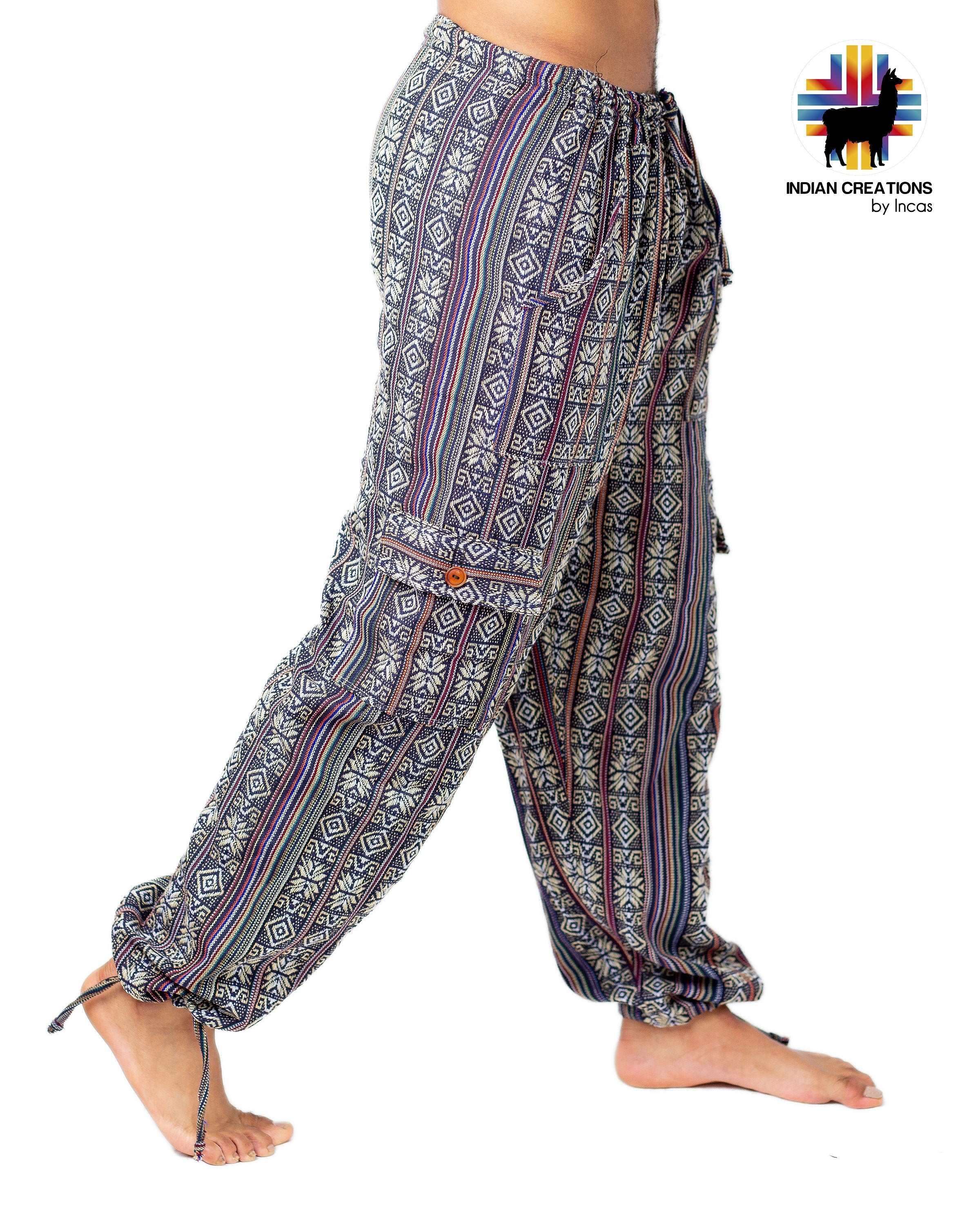Boho Cotton Pants. Hippie Style Pants. Active Wear Bohemian Style. Super Comfortable and Machine Washable. Gifts Ideas