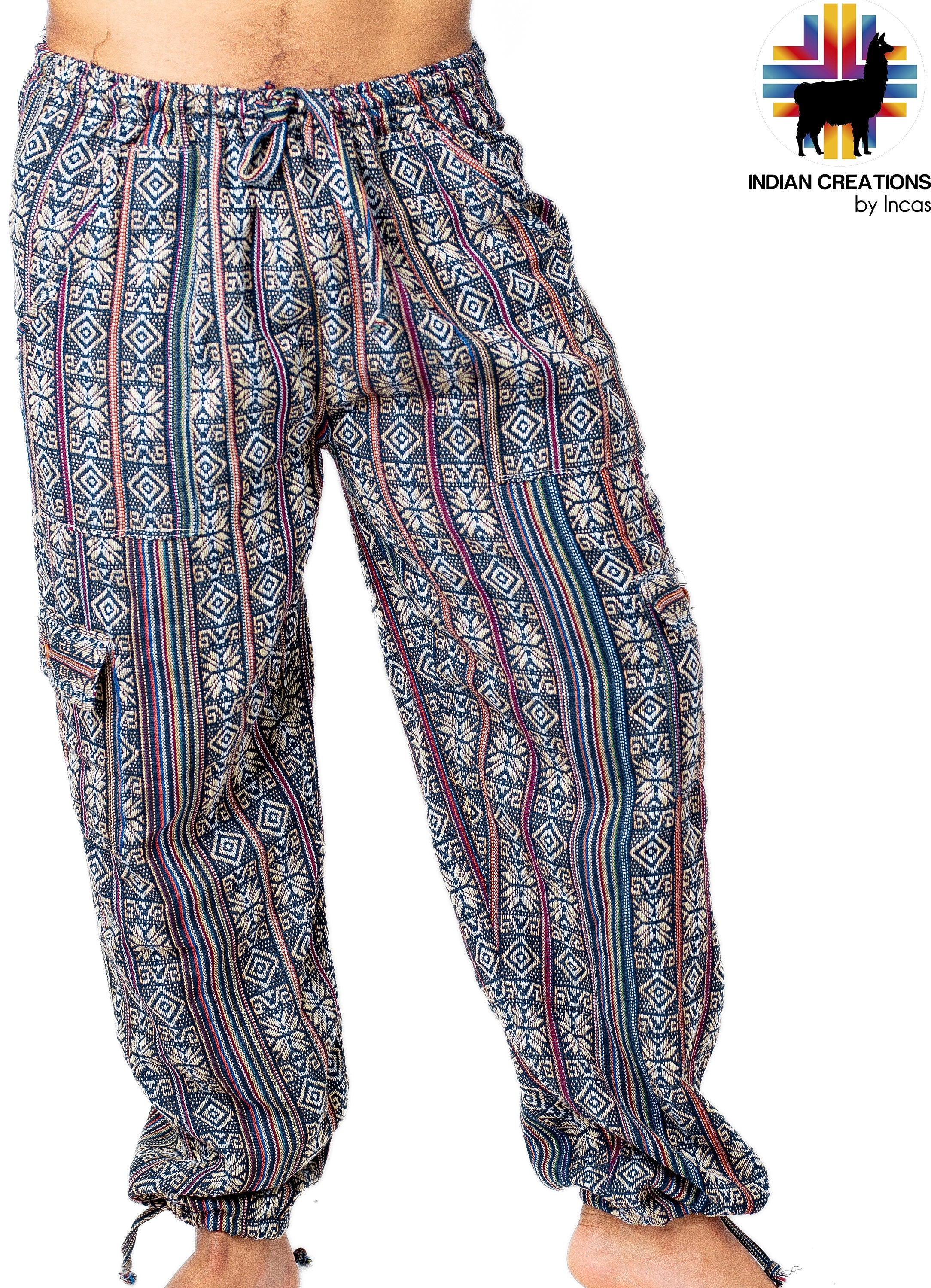 Boho Cotton Pants. Hippie Style Pants. Active Wear Bohemian Style. Super Comfortable and Machine Washable. Gifts Ideas