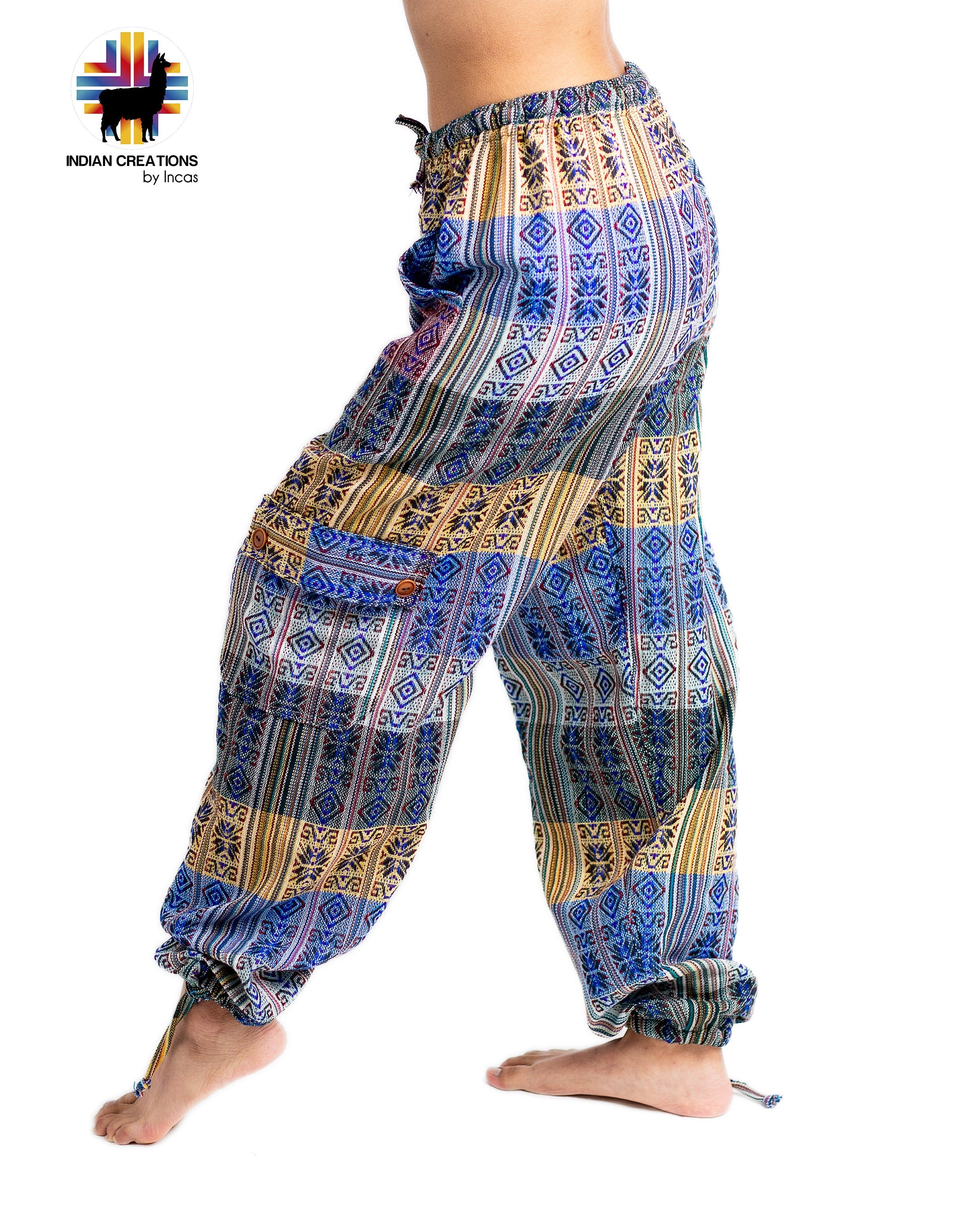 Boho Cotton Pants. Hippie Style Pants. Active Wear Bohemian Style. Comfortable and Machine Washable. FREE SHIPPING! Gift Ideas