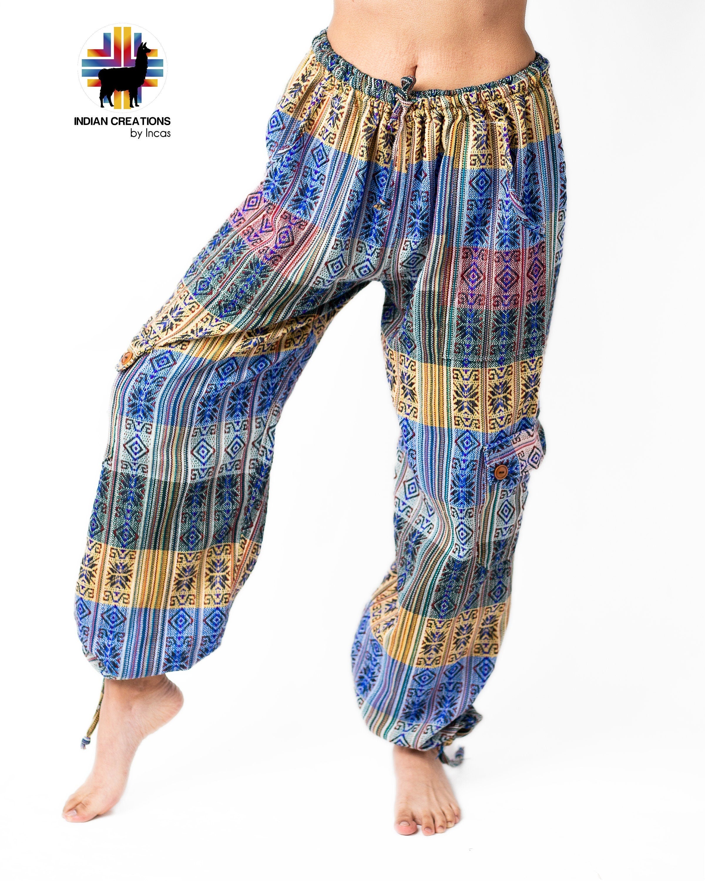 Boho Cotton Pants. Hippie Style Pants. Active Wear Bohemian Style. Comfortable and Machine Washable. FREE SHIPPING! Gift Ideas