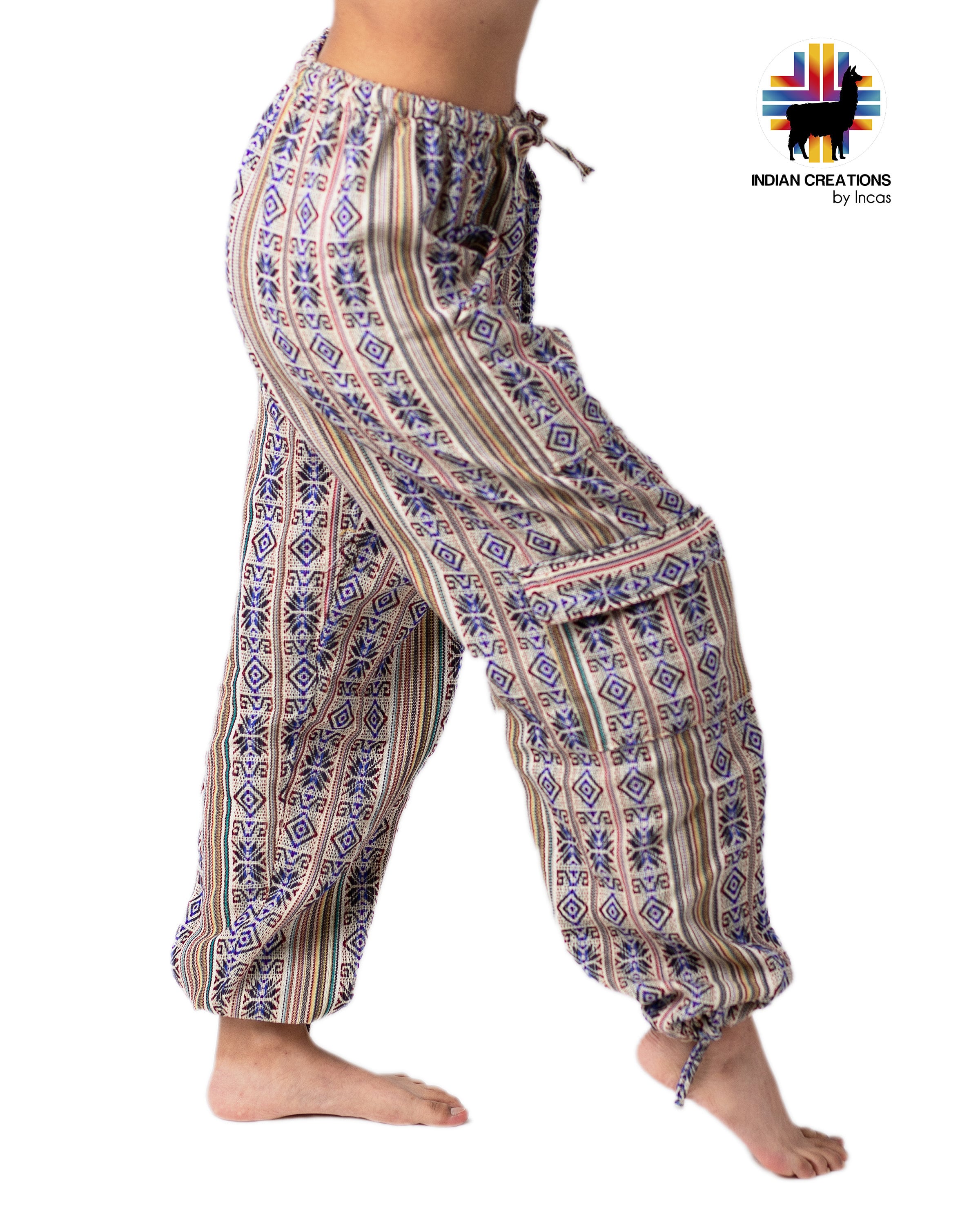 Boho Cotton Pants. Hippie Style Pants. Active Wear Bohemian Style. Super Comfortable and Machine Washable. FREE SHIPPING!